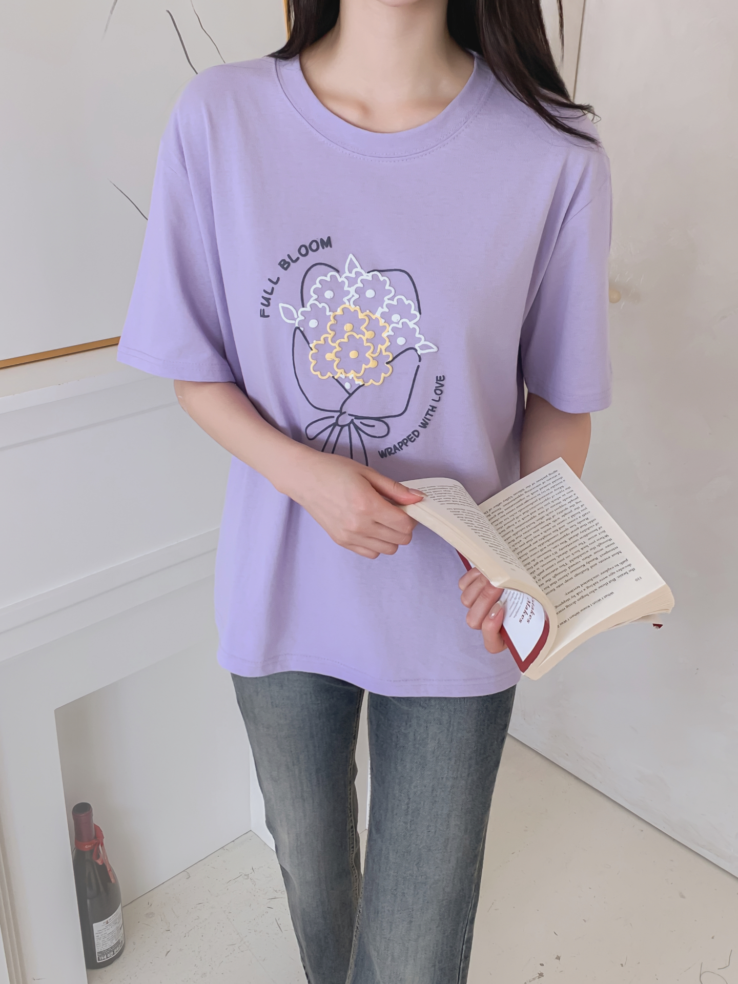 コットンラウンドネック半袖プリントTシャツ | 詳細画像22