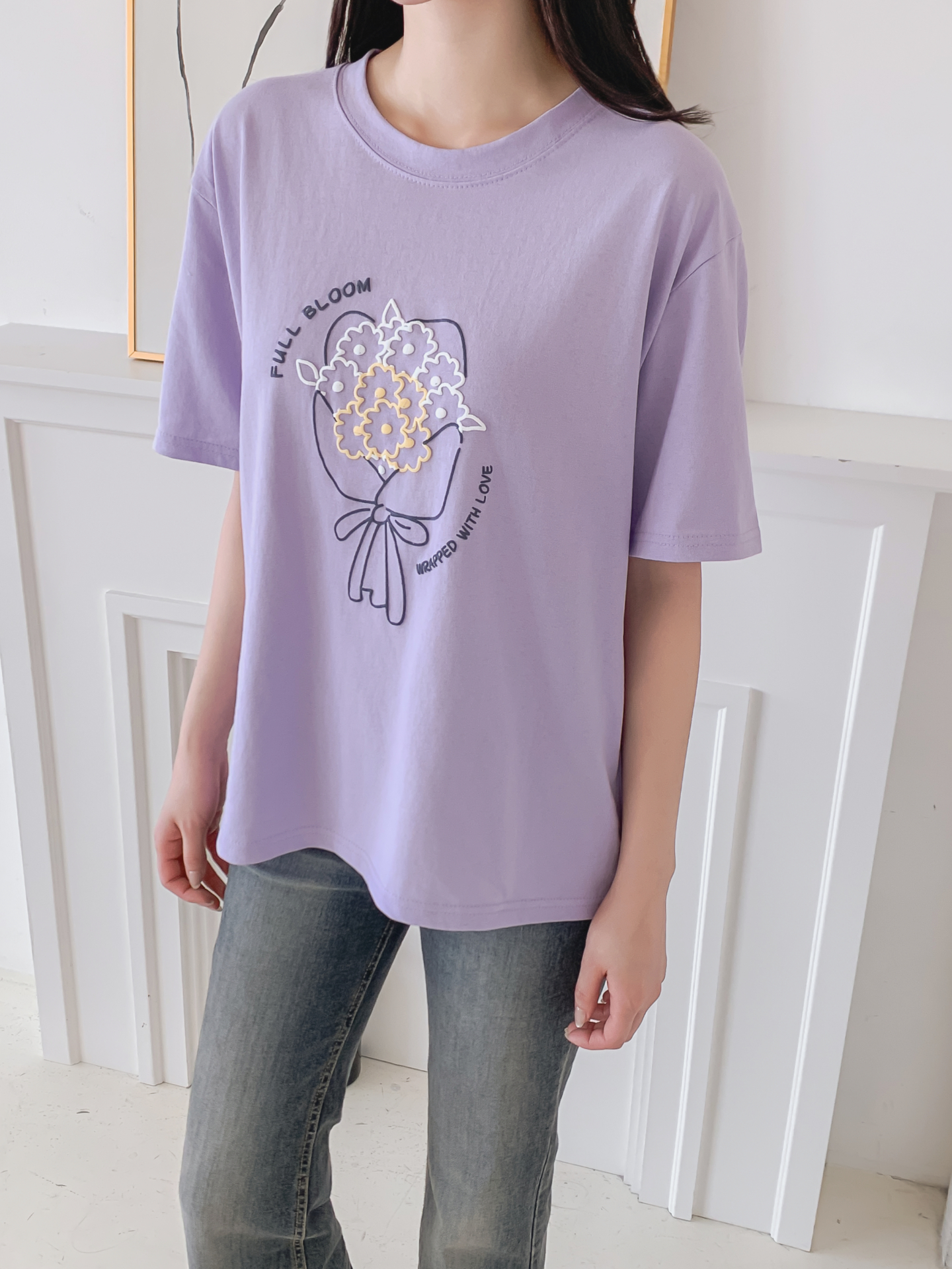 コットンラウンドネック半袖プリントTシャツ | 詳細画像24