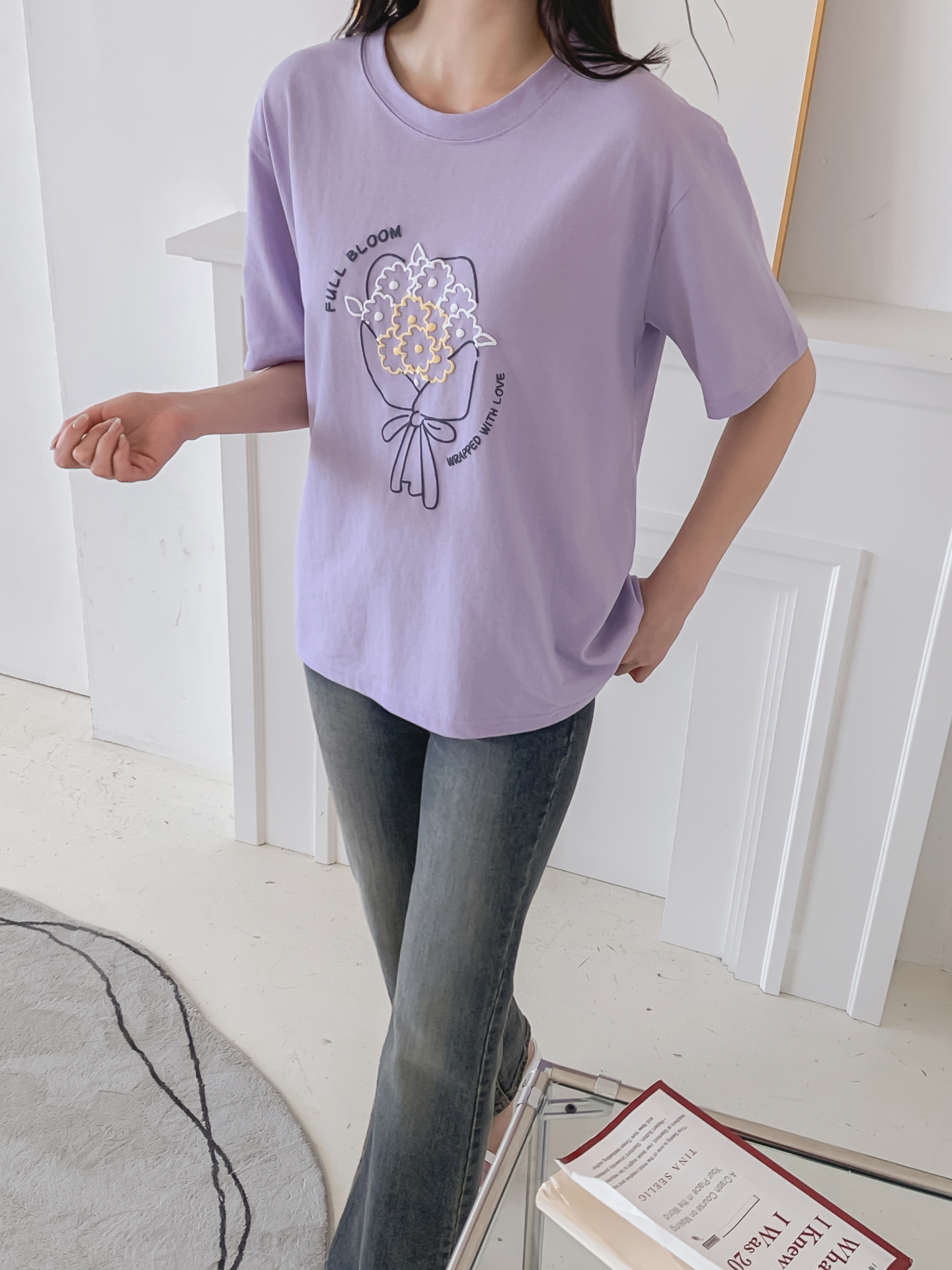コットンラウンドネック半袖プリントTシャツ | 詳細画像25