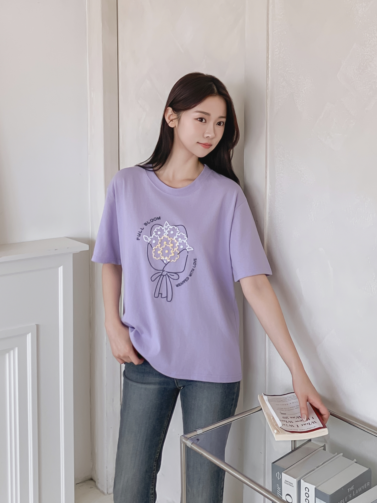 コットンラウンドネック半袖プリントTシャツ | 詳細画像28