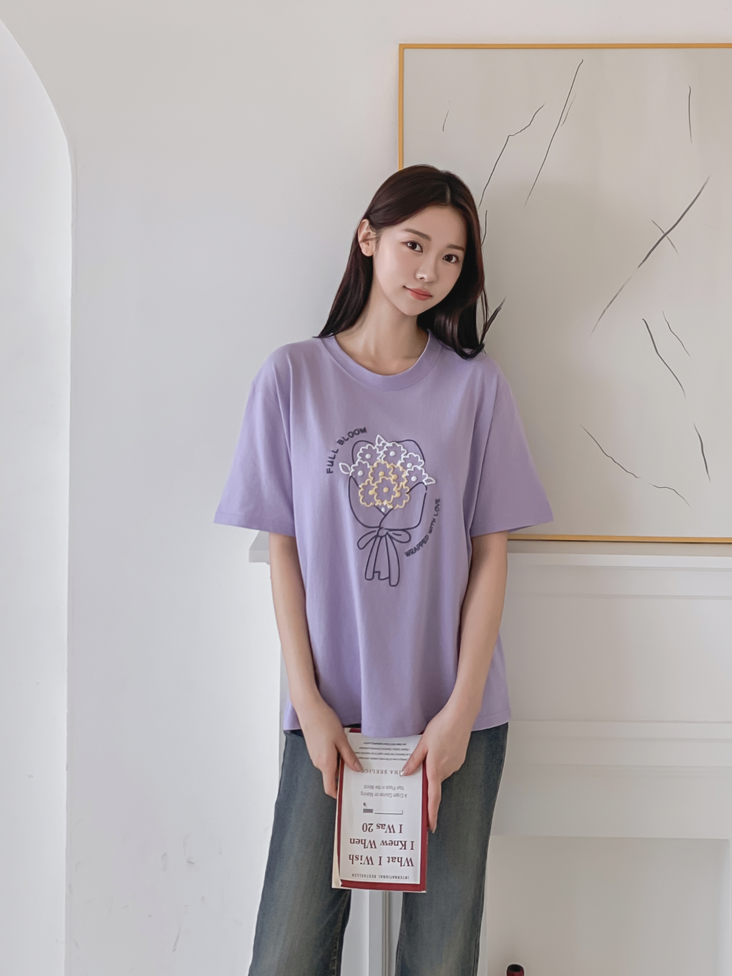コットンラウンドネック半袖プリントTシャツ | 詳細画像32