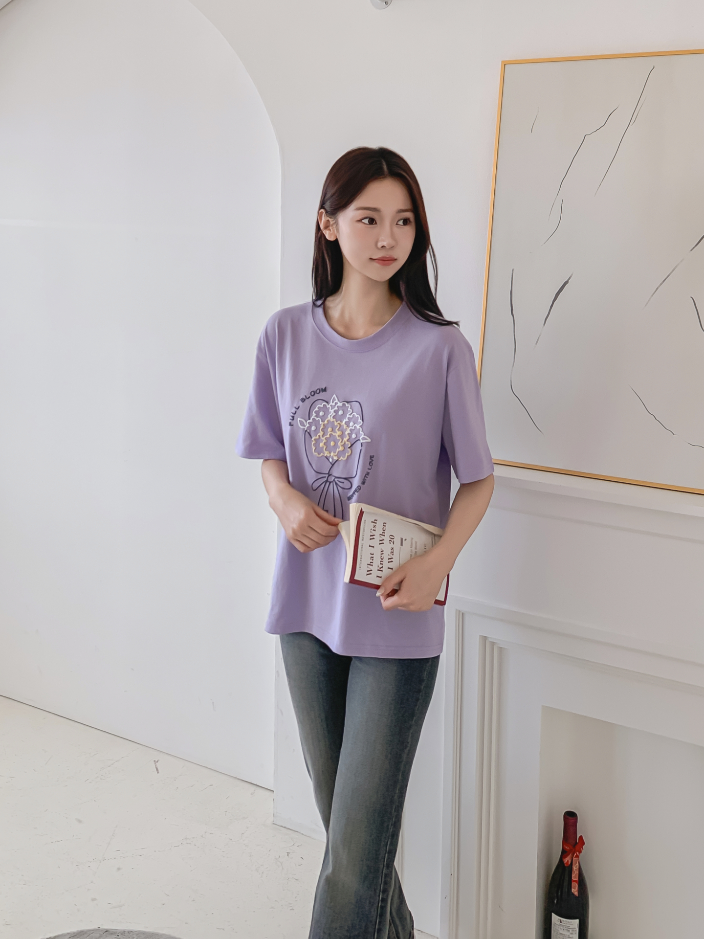 コットンラウンドネック半袖プリントTシャツ | 詳細画像34