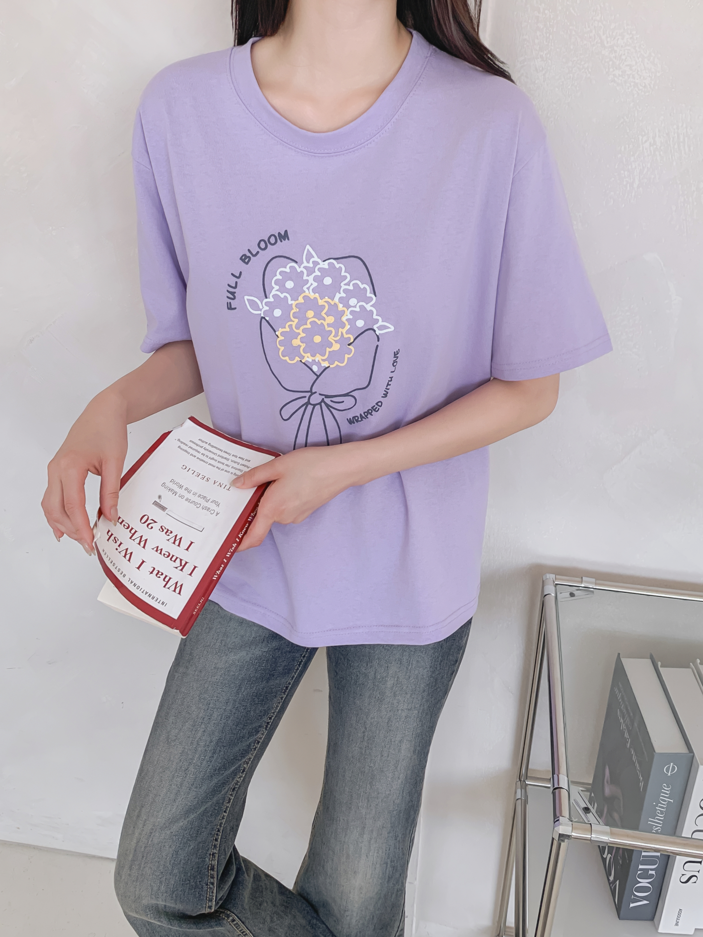 コットンラウンドネック半袖プリントTシャツ | 詳細画像36