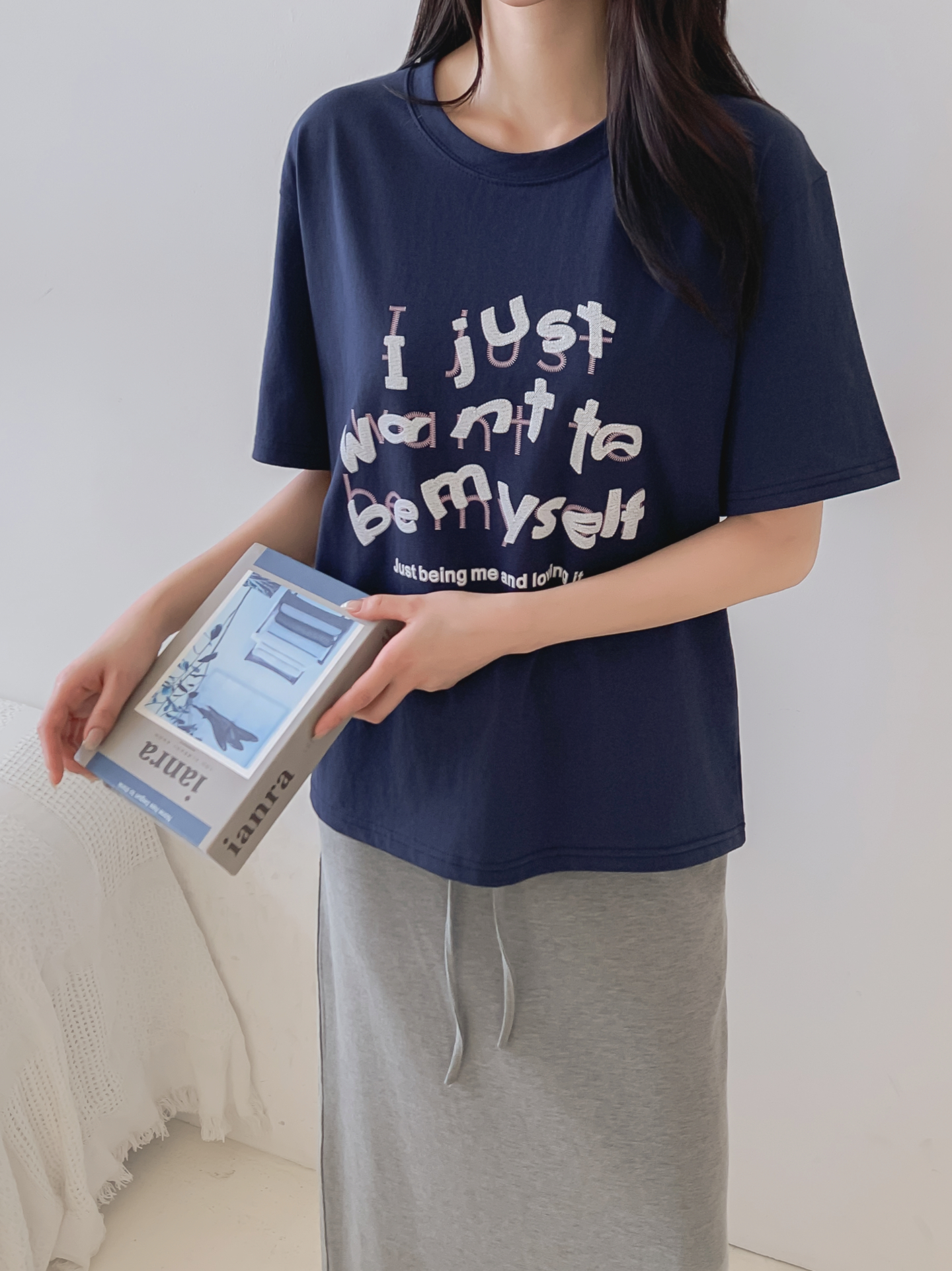 コットンラウンドネック半袖レタリングTシャツ | 詳細画像18
