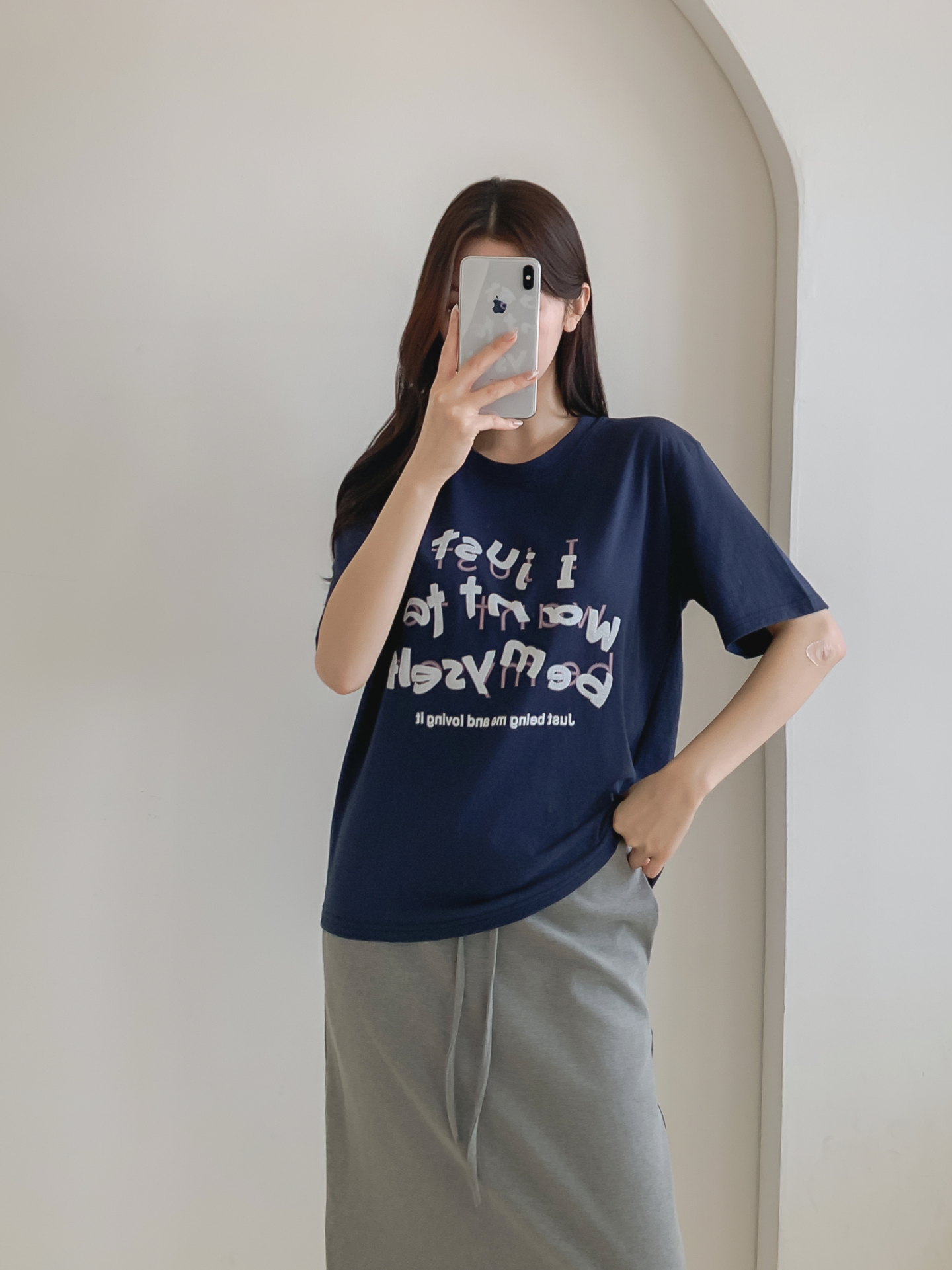 コットンラウンドネック半袖レタリングTシャツ | 詳細画像19