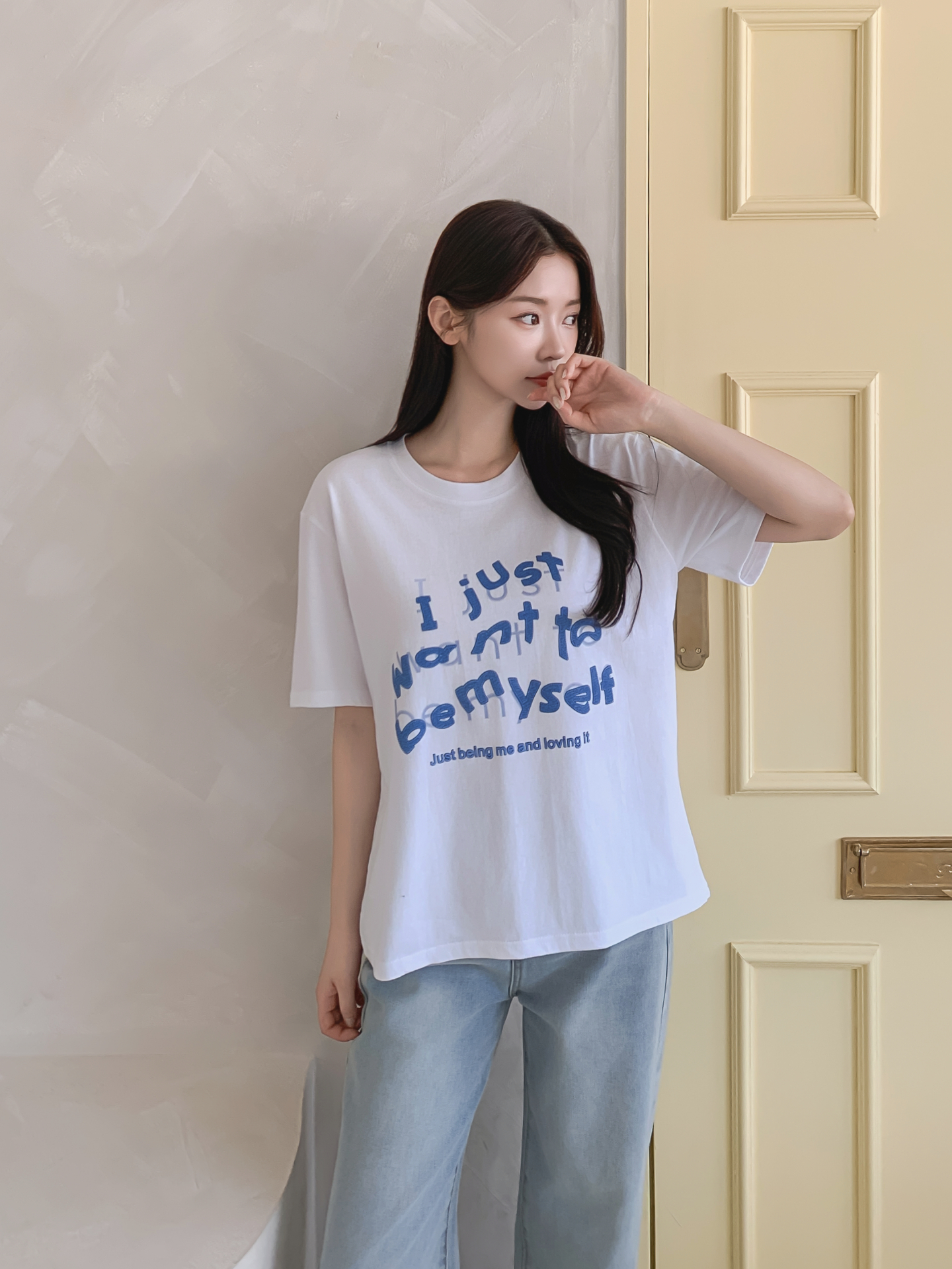 コットンラウンドネック半袖レタリングTシャツ | 詳細画像20