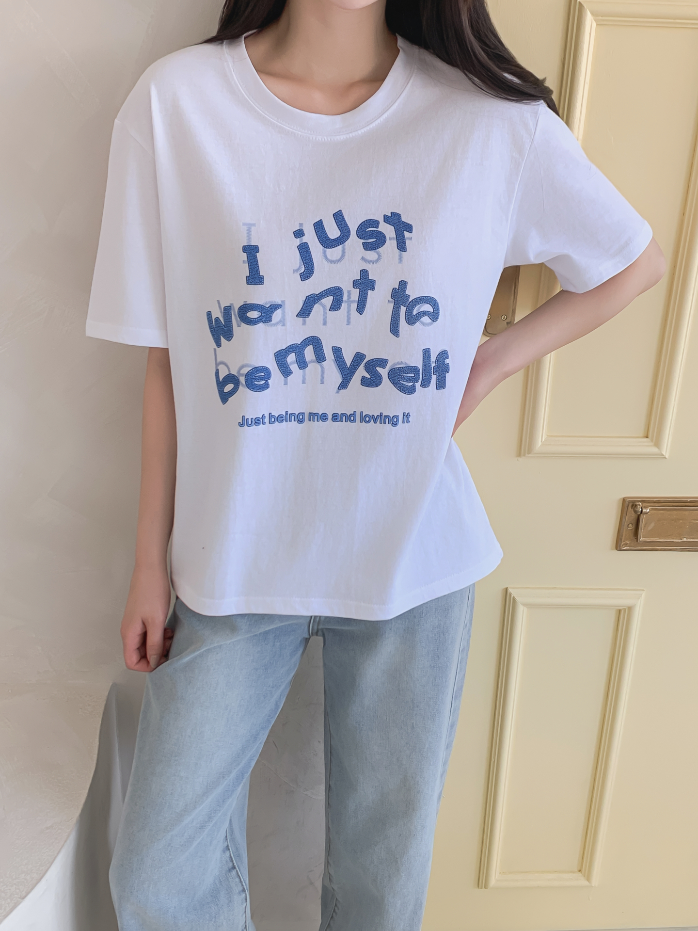 コットンラウンドネック半袖レタリングTシャツ | 詳細画像21