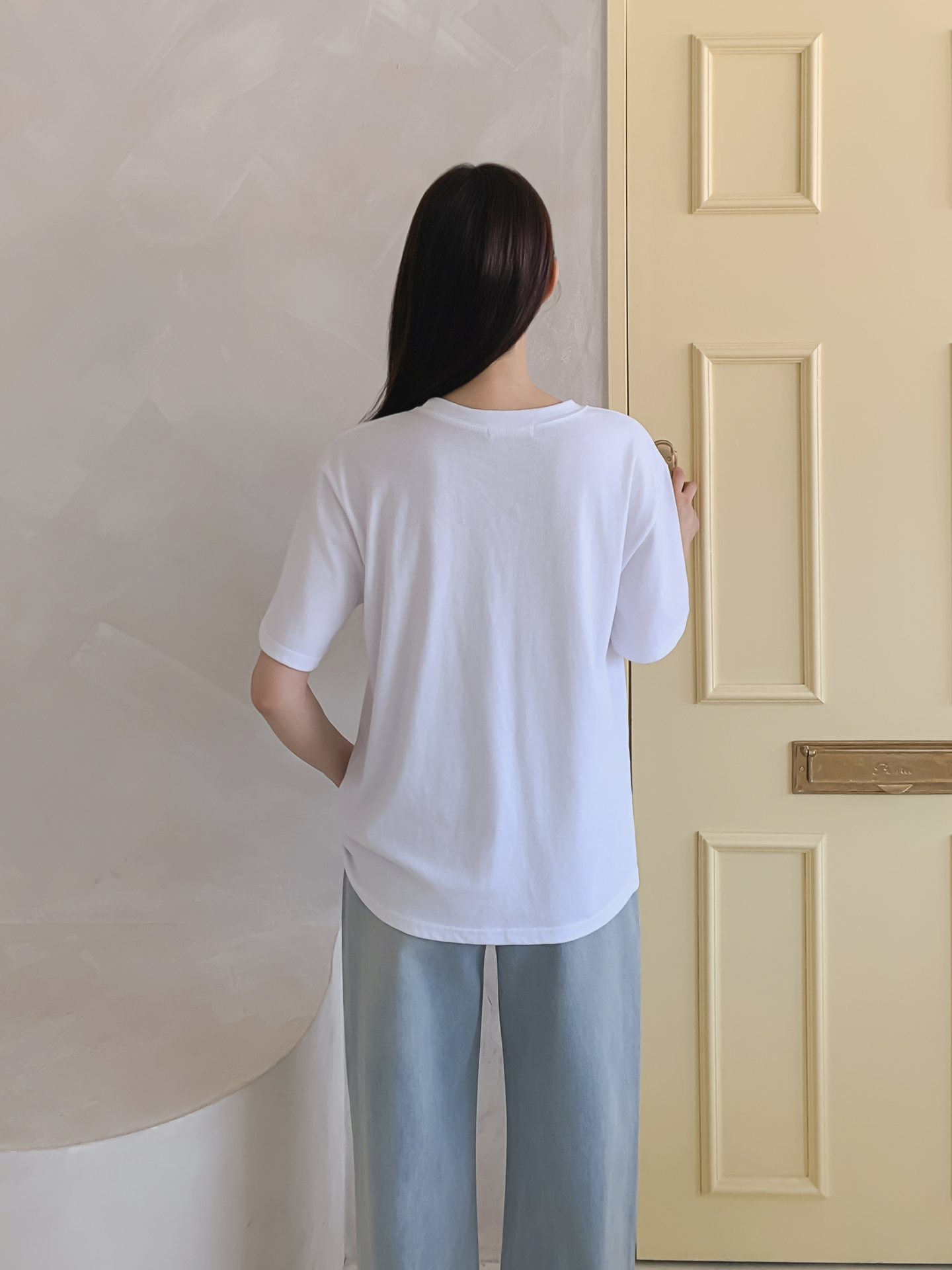 コットンラウンドネック半袖レタリングTシャツ | 詳細画像22