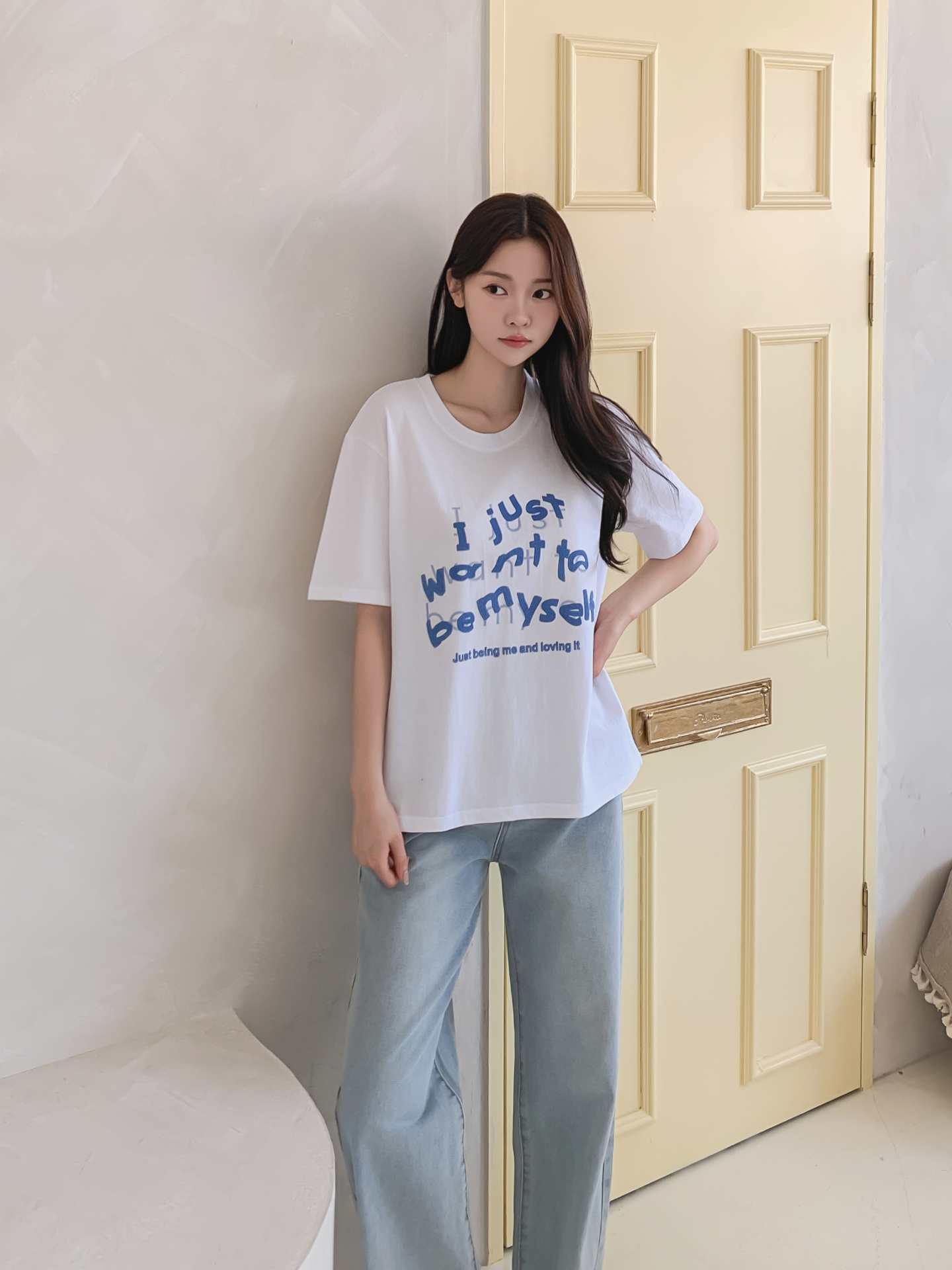 コットンラウンドネック半袖レタリングTシャツ | 詳細画像23