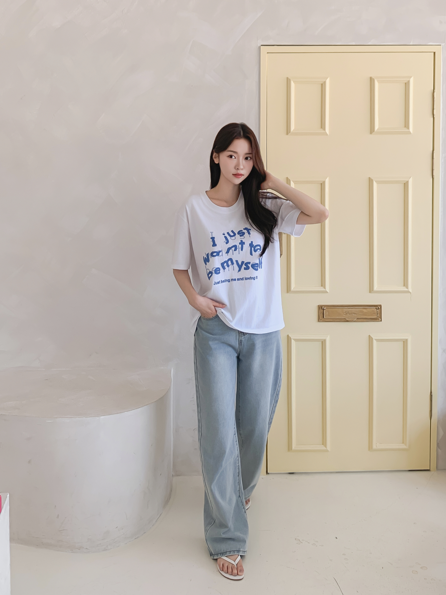 コットンラウンドネック半袖レタリングTシャツ | 詳細画像24