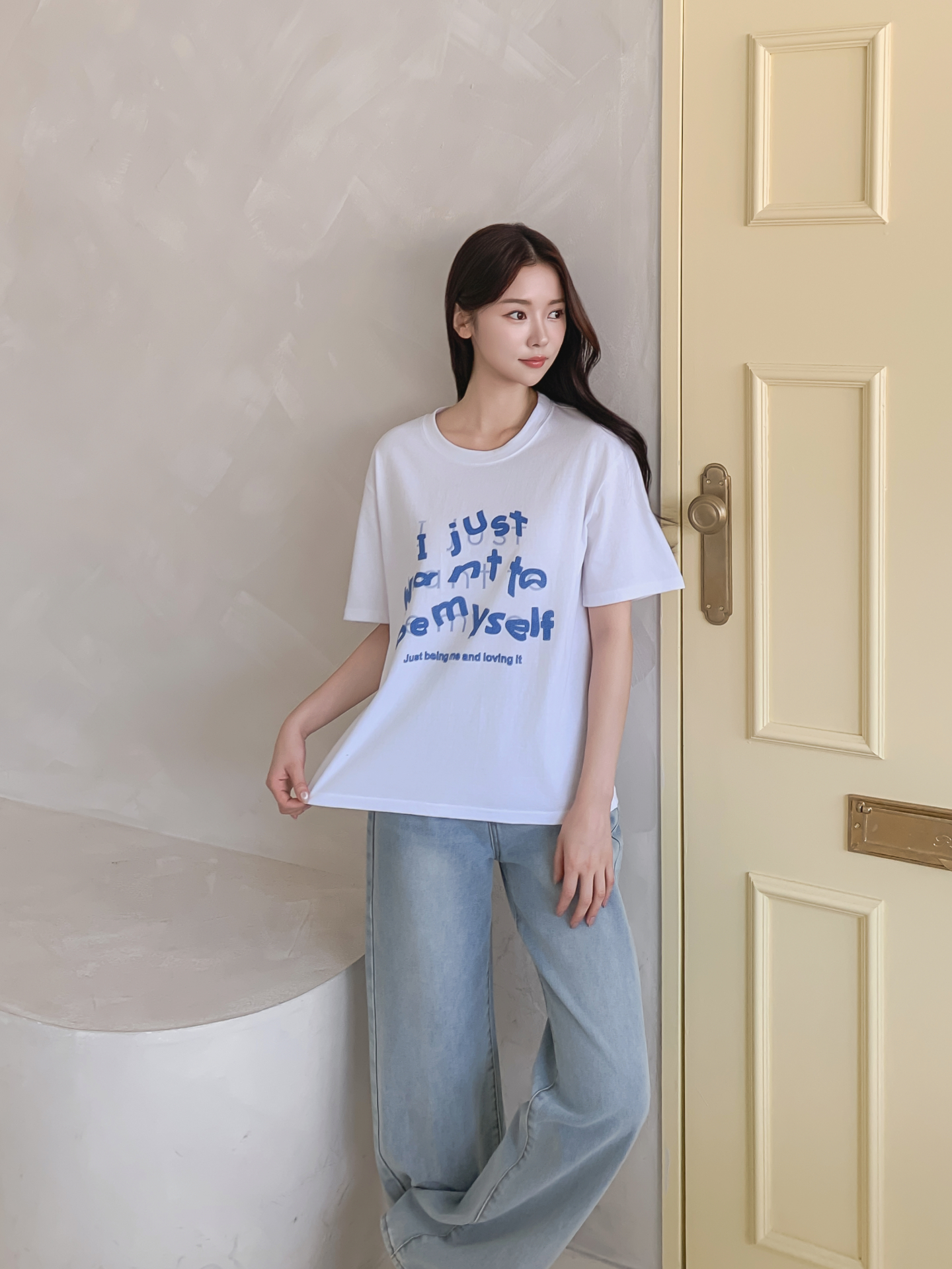 コットンラウンドネック半袖レタリングTシャツ | 詳細画像25