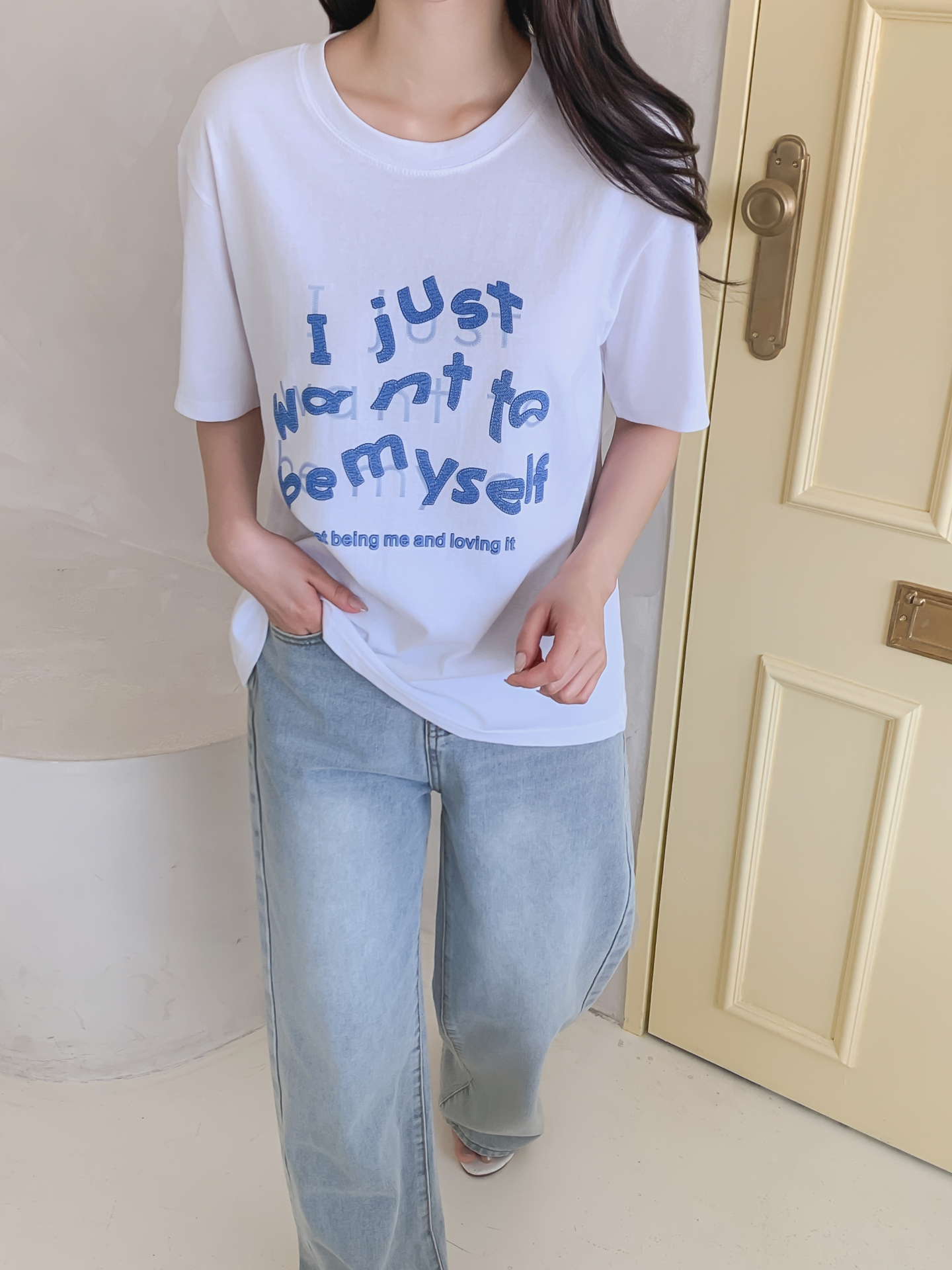 コットンラウンドネック半袖レタリングTシャツ | 詳細画像26