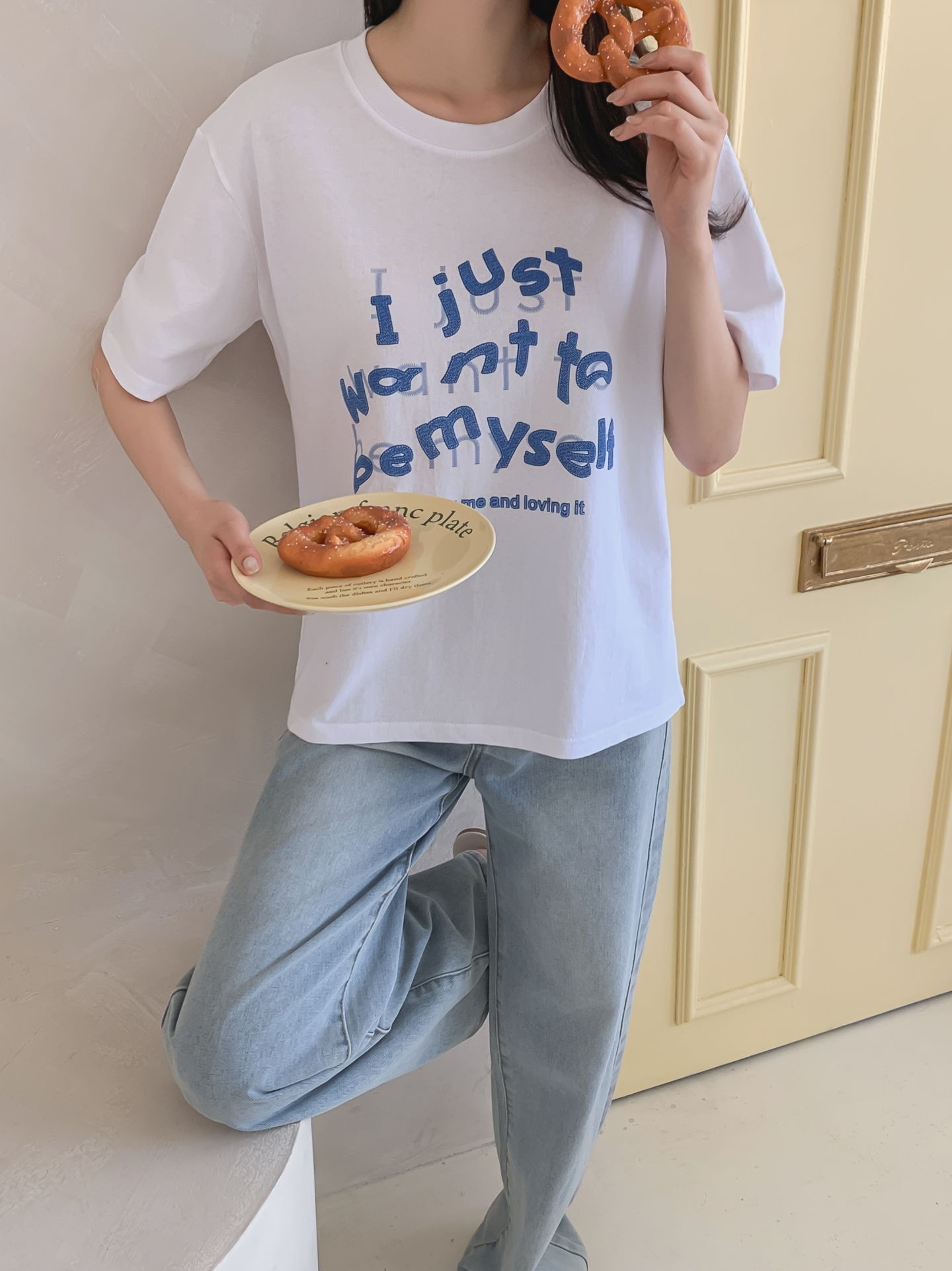 コットンラウンドネック半袖レタリングTシャツ | 詳細画像27