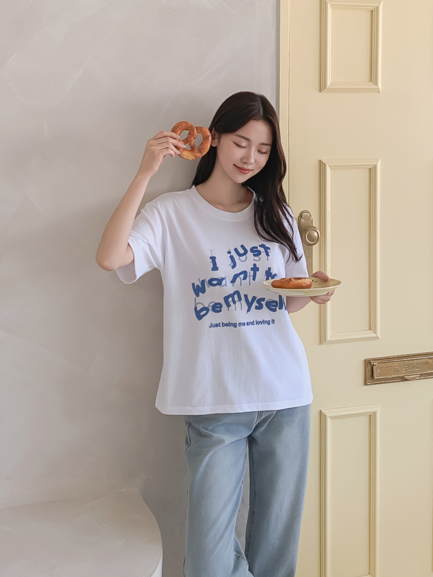 コットンラウンドネック半袖レタリングTシャツ | 詳細画像28
