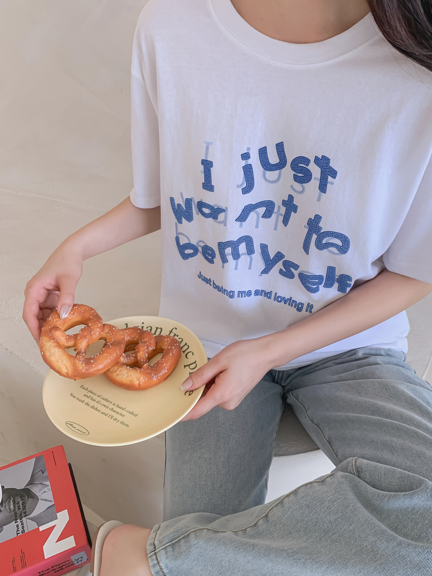 コットンラウンドネック半袖レタリングTシャツ | 詳細画像29