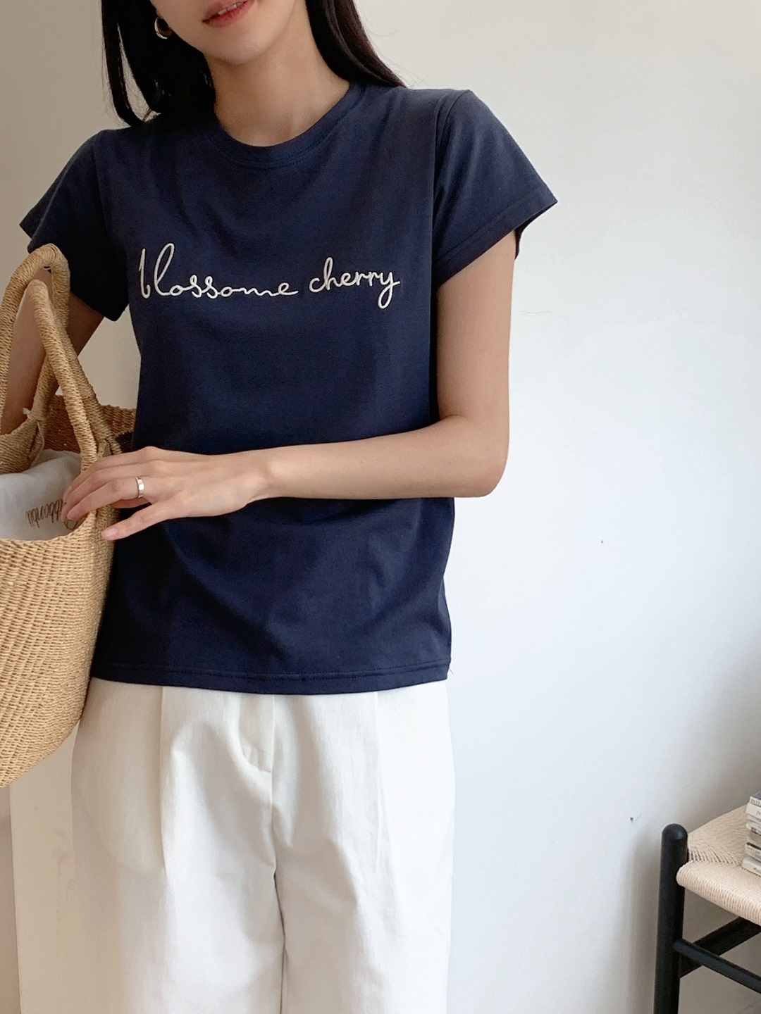 ラウンドネック半袖レタリングTシャツ | 詳細画像3
