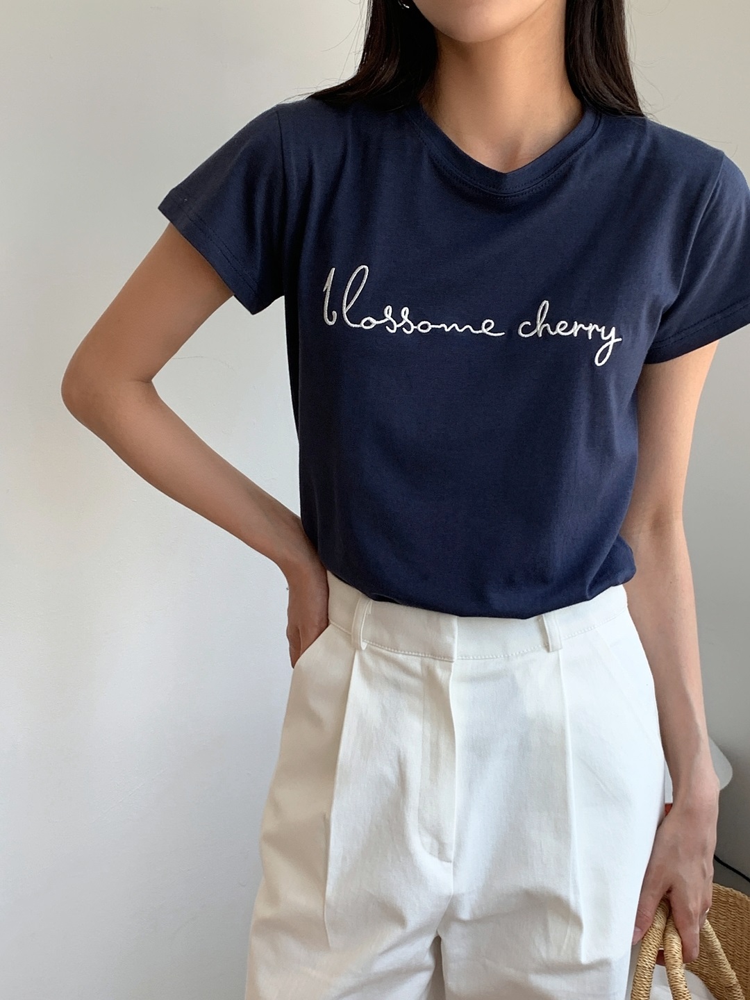 ラウンドネック半袖レタリングTシャツ | 詳細画像4