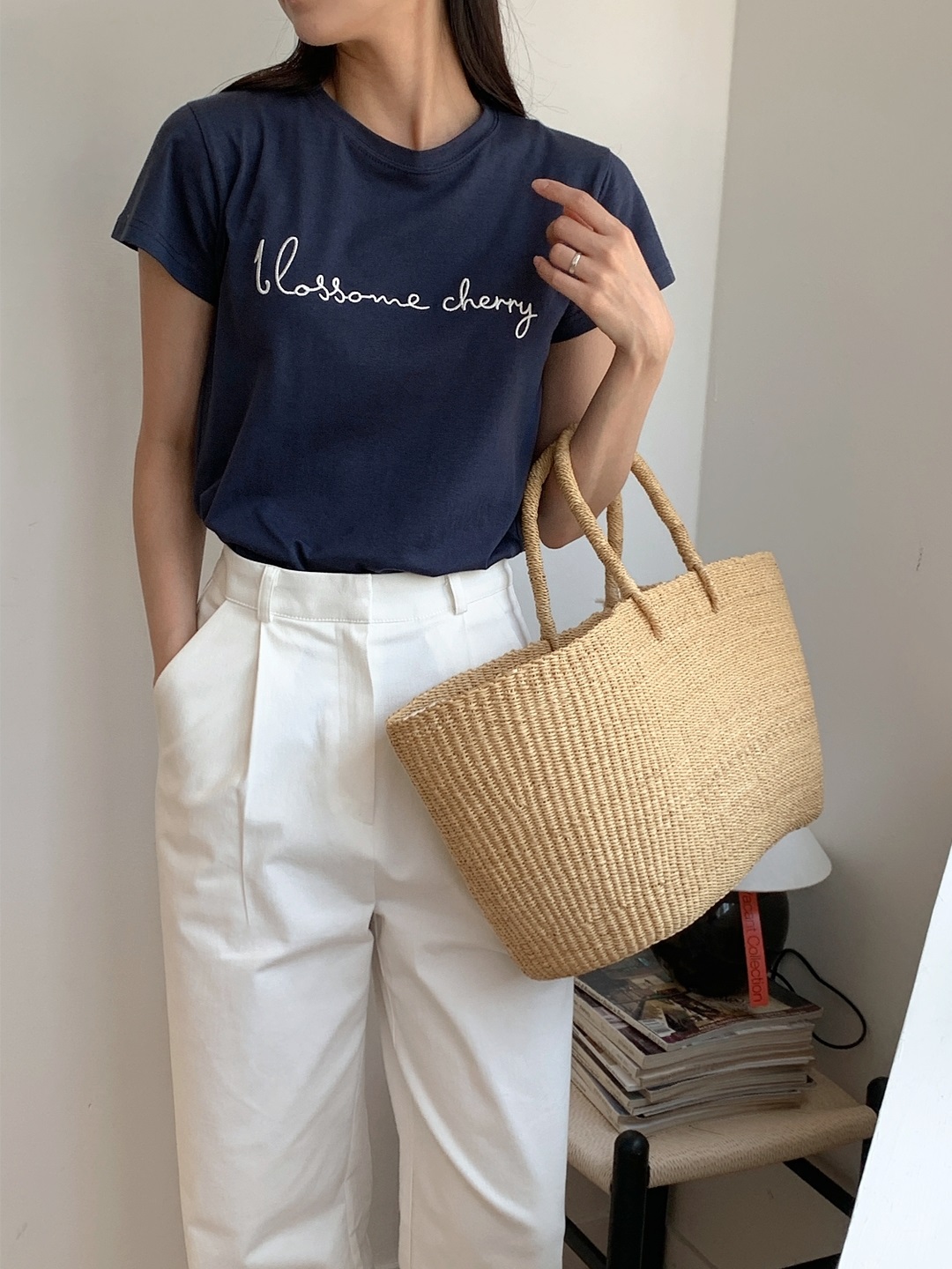 ラウンドネック半袖レタリングTシャツ | 詳細画像5