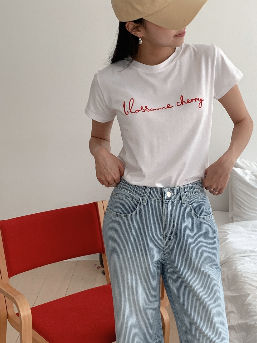 ラウンドネック半袖レタリングTシャツ | 詳細画像9