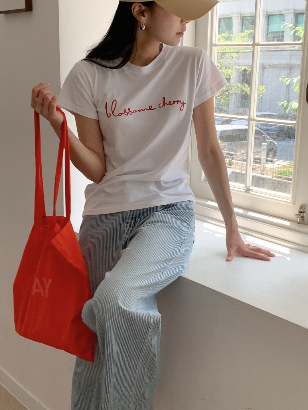 ラウンドネック半袖レタリングTシャツ | 詳細画像14
