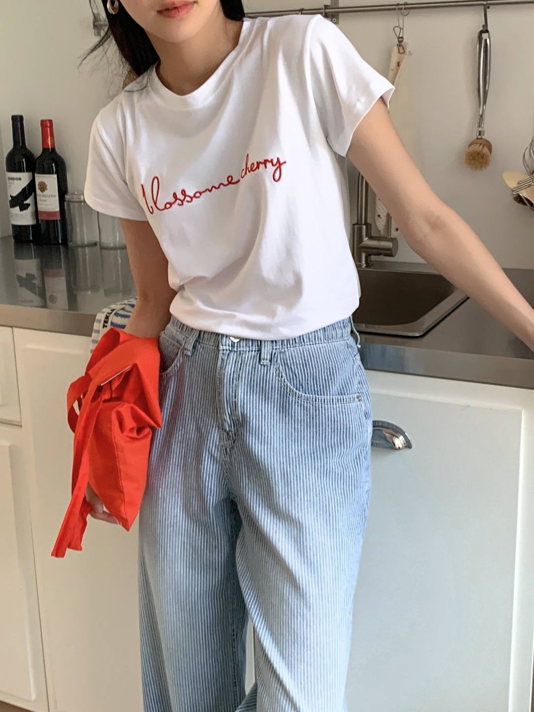 ラウンドネック半袖レタリングTシャツ | 詳細画像17