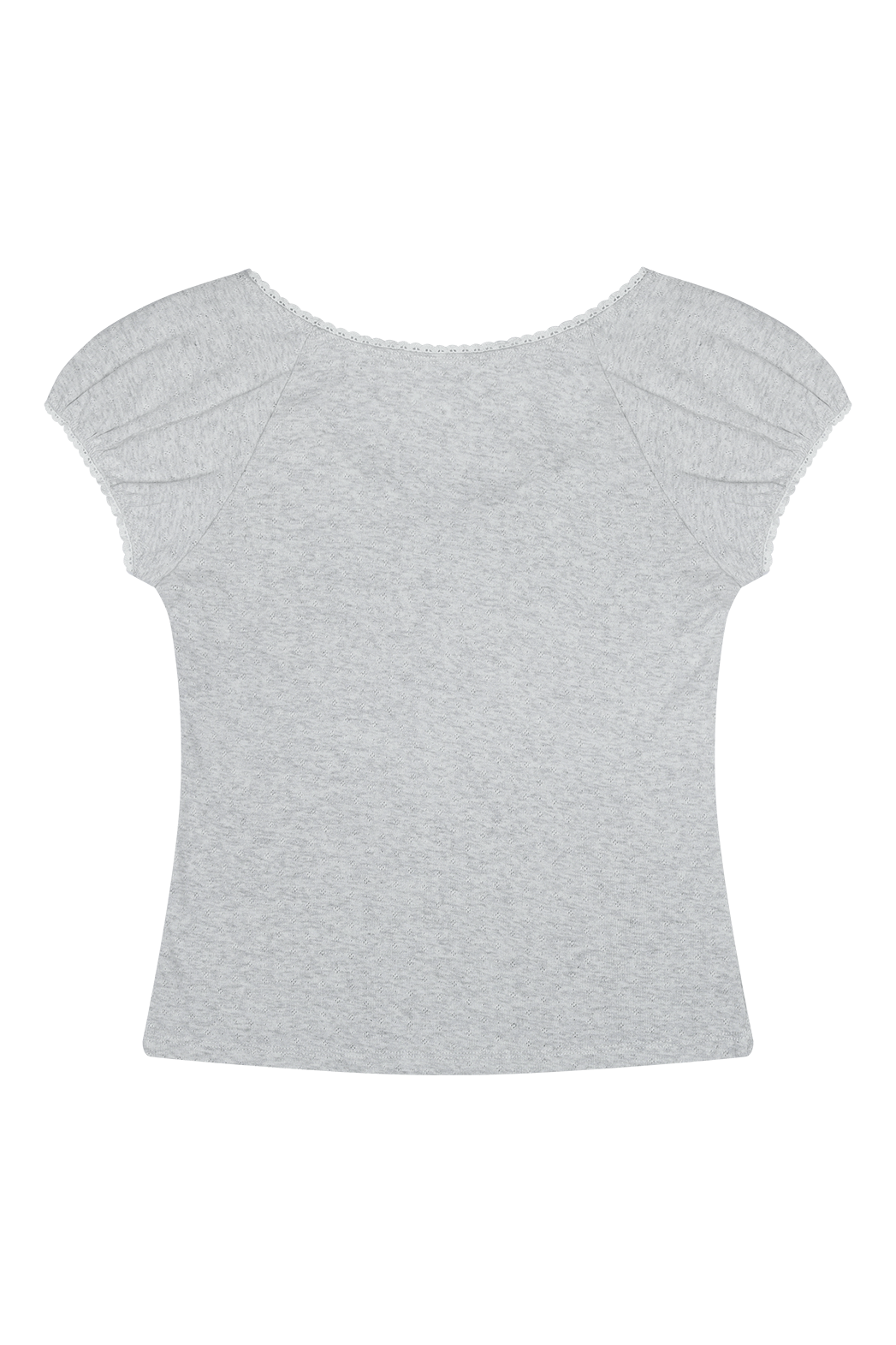 コットンリボン(固定)クロップドスリムレースアップレース無地TシャツSS | 詳細画像13