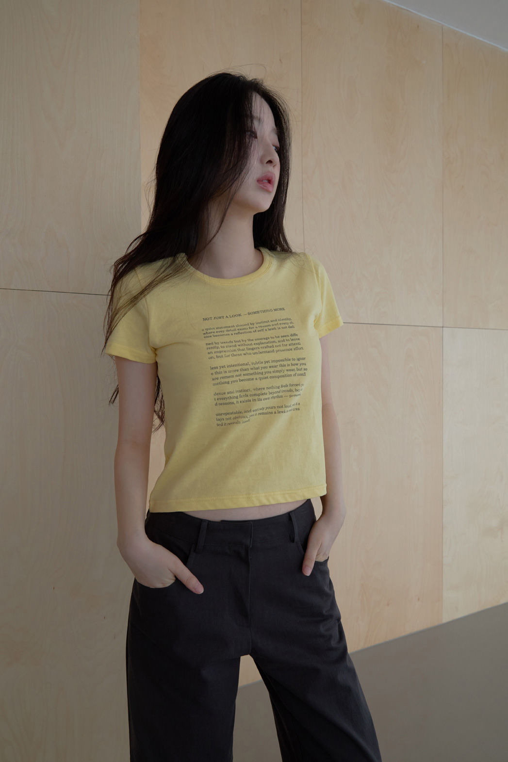 コットンクロップドスリムレタリング無地TシャツSS | 詳細画像11
