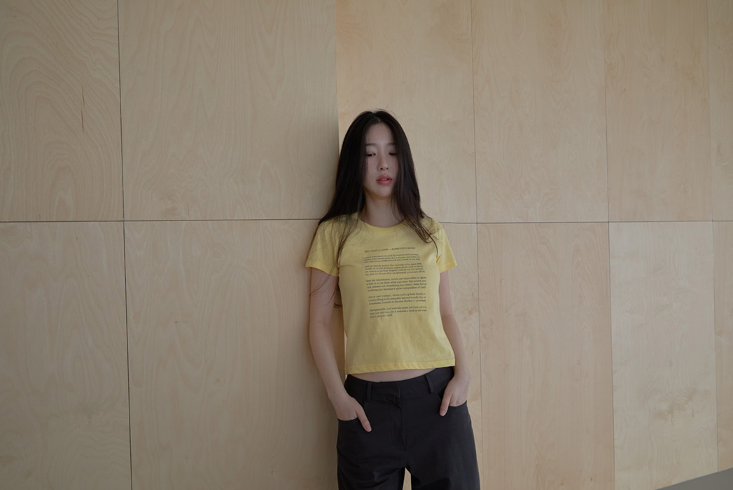 コットンクロップドスリムレタリング無地TシャツSS | 詳細画像13