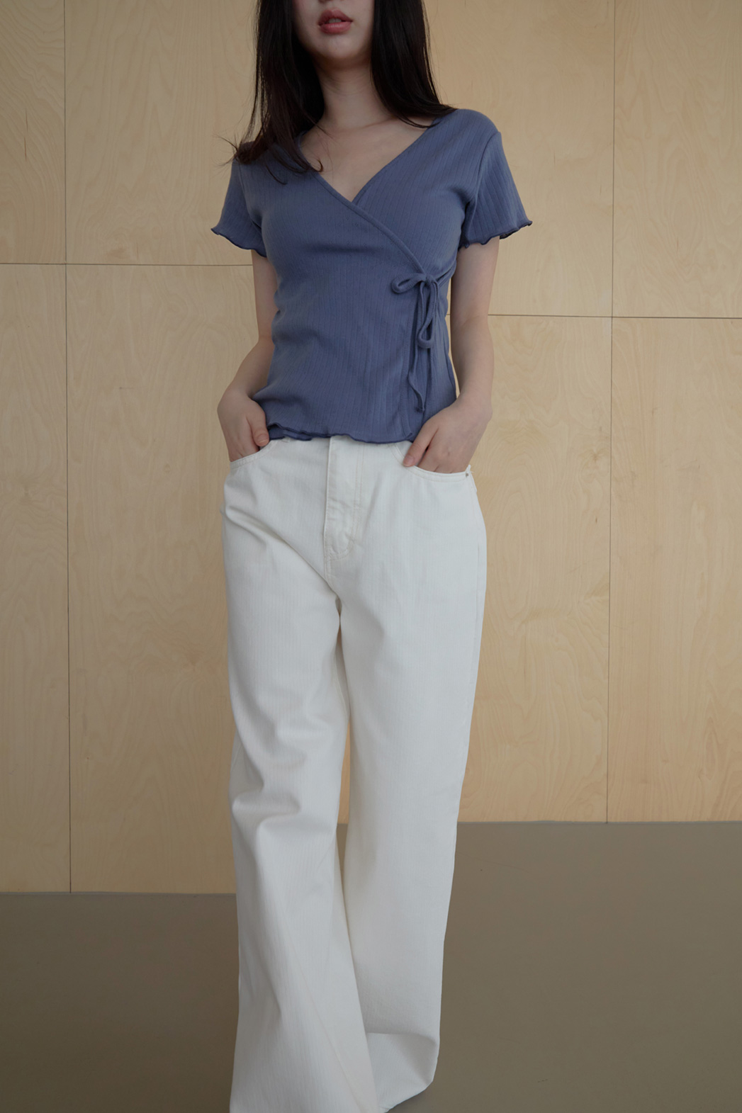 デニムコットンアジャストワイド無地パンツデニムパンツオールシーズン | 詳細画像10
