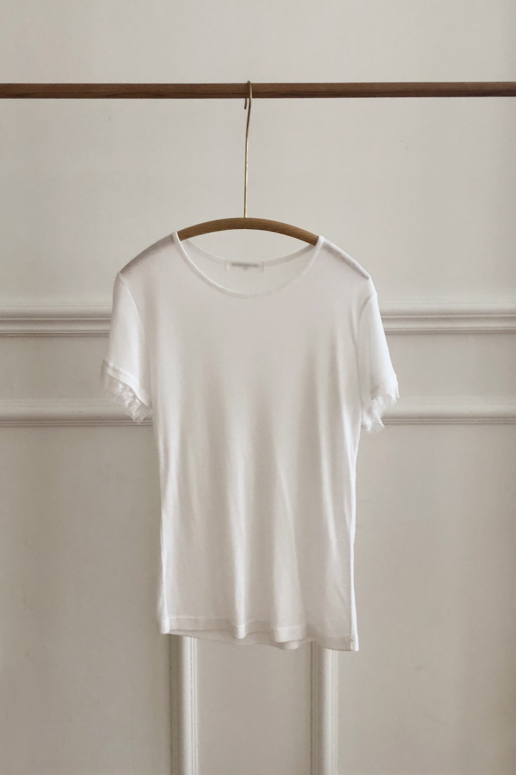 レースラウンドネックレイヤード風半袖無地Tシャツ | DHOLIC | 詳細画像19