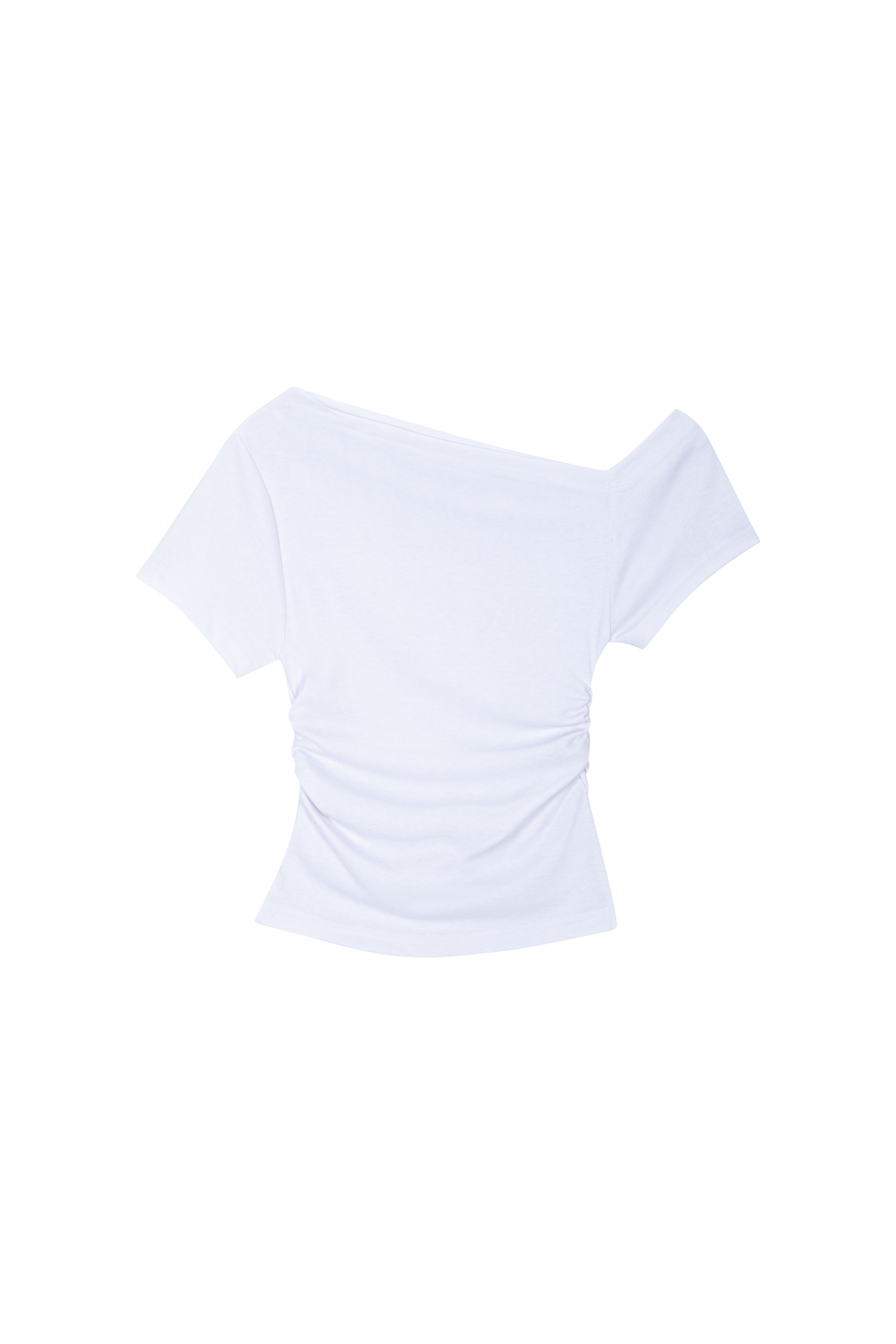 ベルベットストレッチベロアオフショルダーシャーリングスリム無地Tシャツ春夏秋 | DHOLIC | 詳細画像30