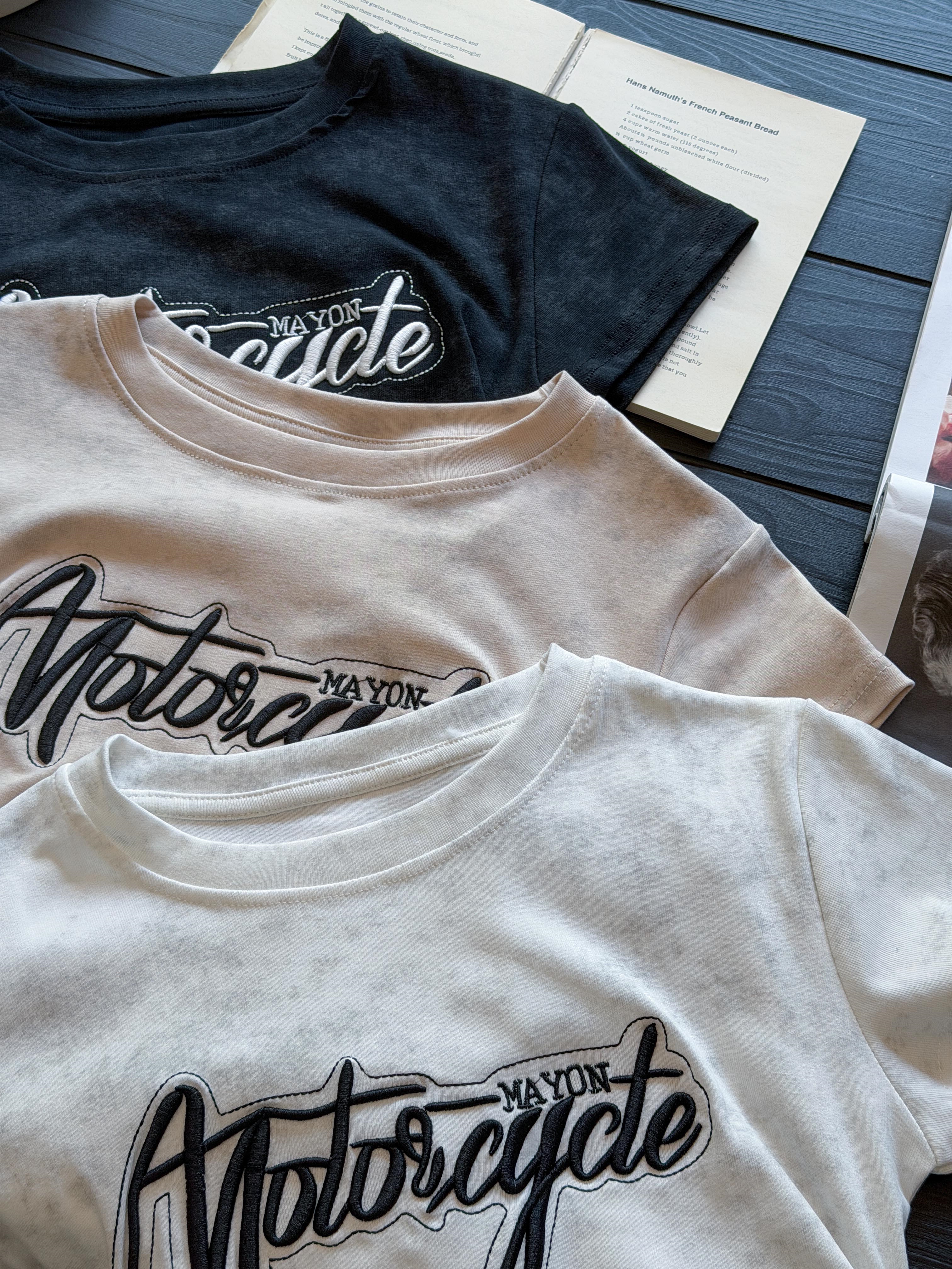 ラウンドネックシャーリング半袖レタリングTシャツ | 詳細画像14