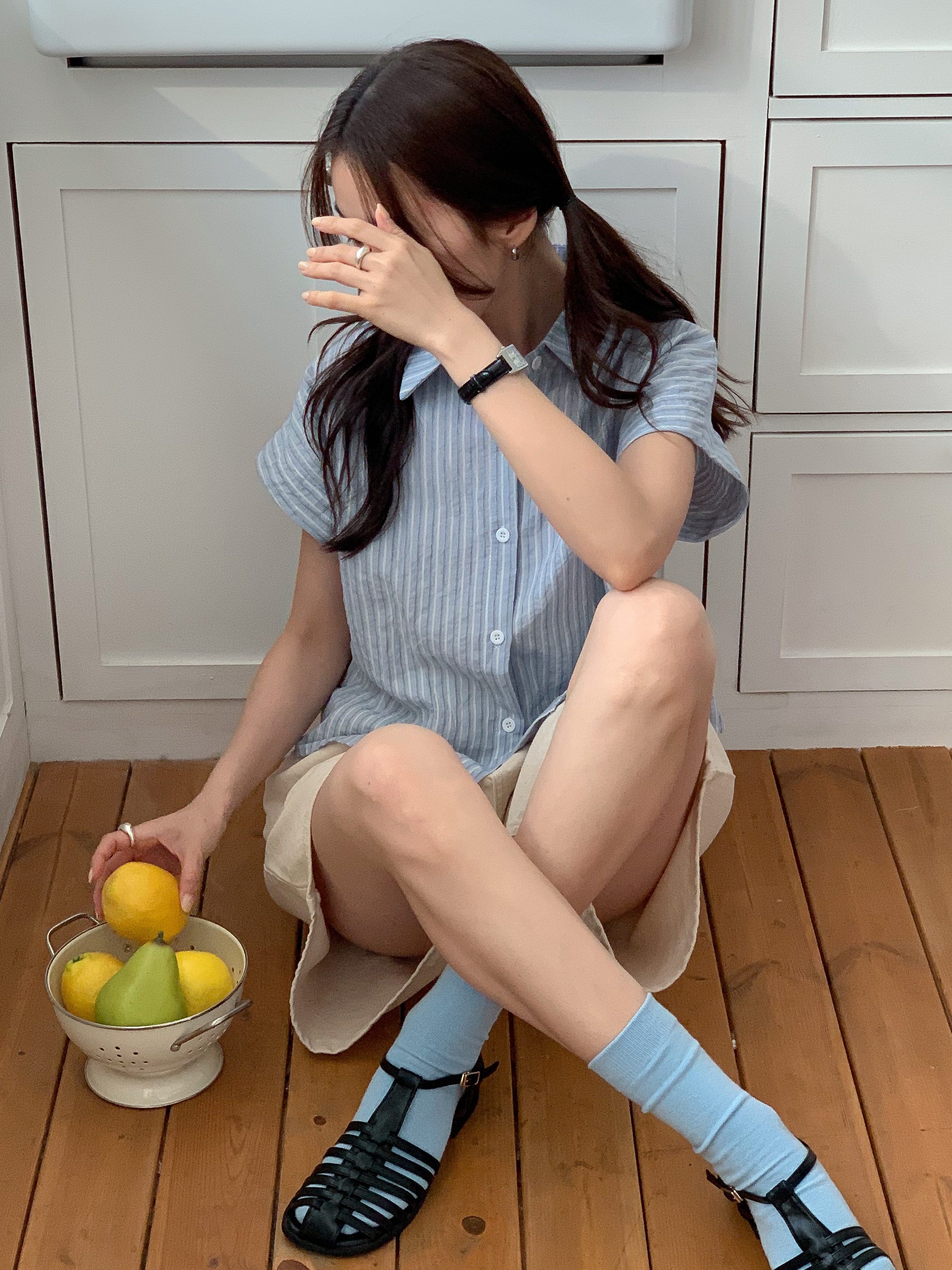 コットンカラーポケット半袖ストライプシャツ | 詳細画像21