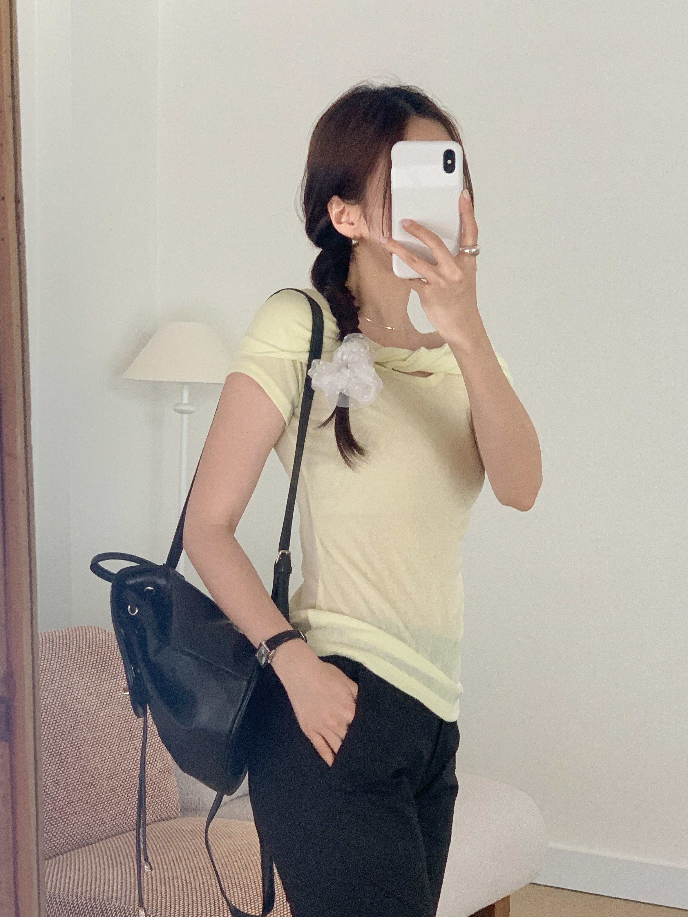 オフショルダーツイスト半袖Tシャツ | 詳細画像9