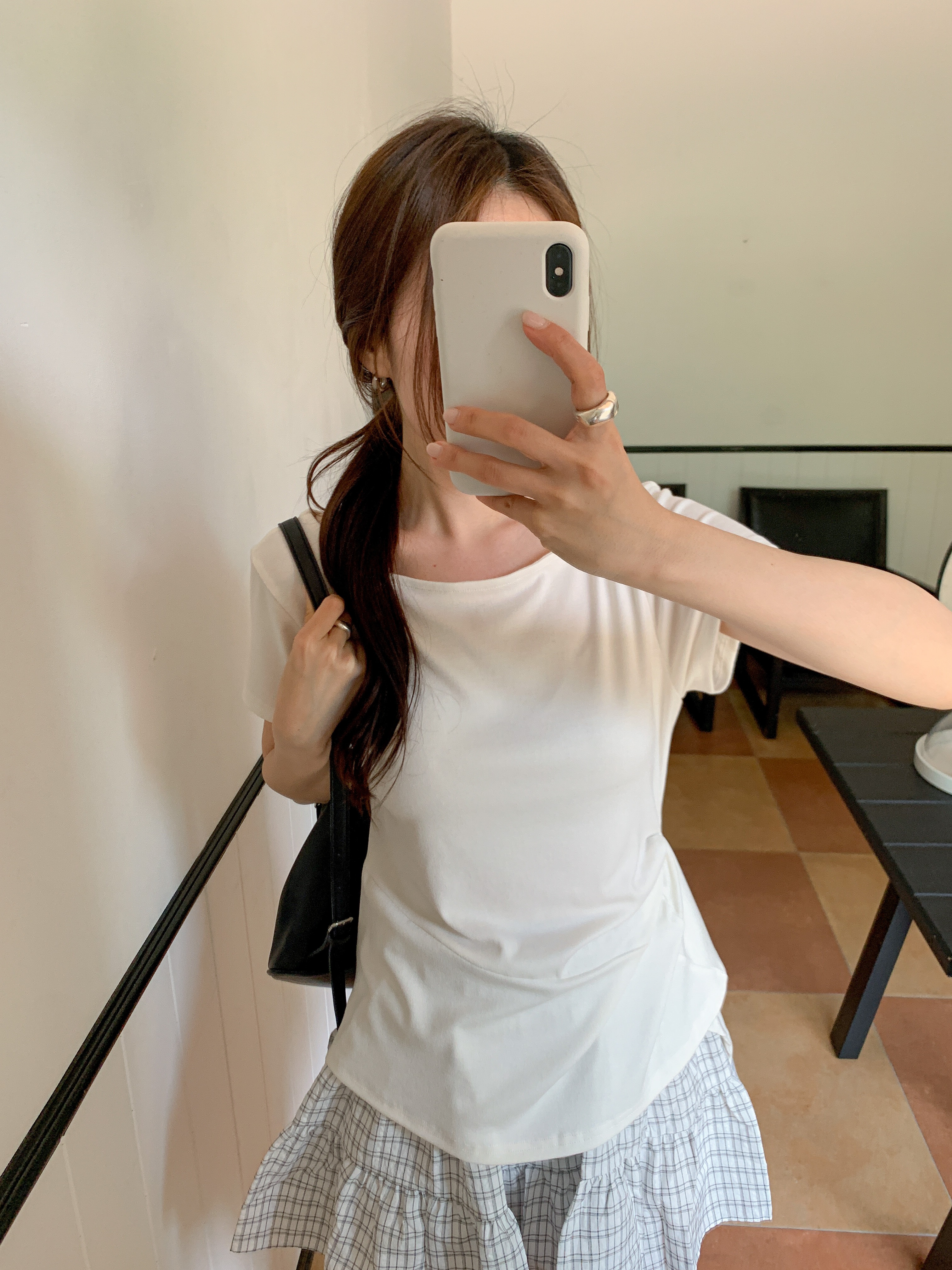 アンバランス半袖ギャザーTシャツ | 詳細画像14