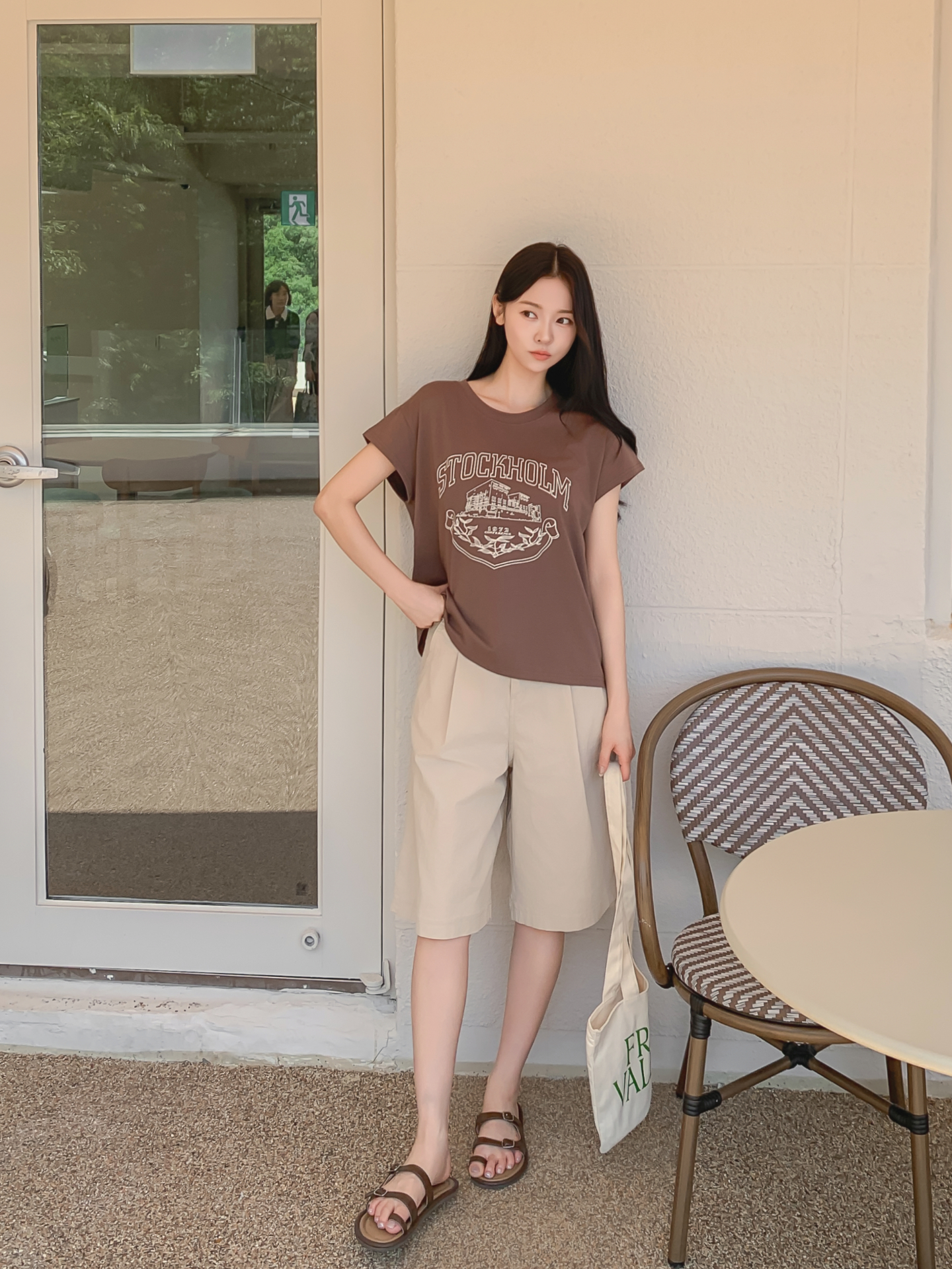 ラウンドネックキャップスリーブ半袖プリントTシャツ | 詳細画像26