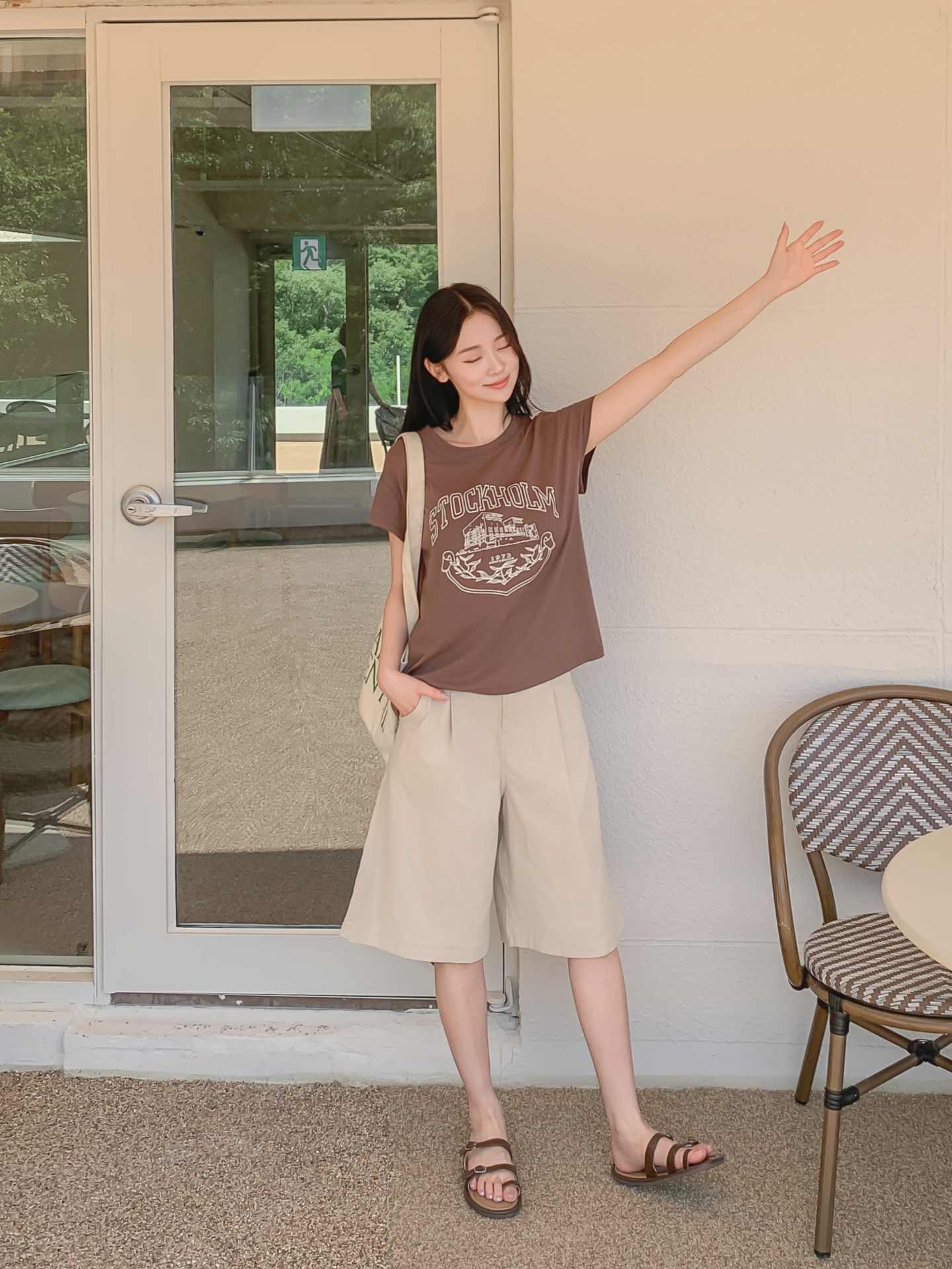 ラウンドネックキャップスリーブ半袖プリントTシャツ | 詳細画像27
