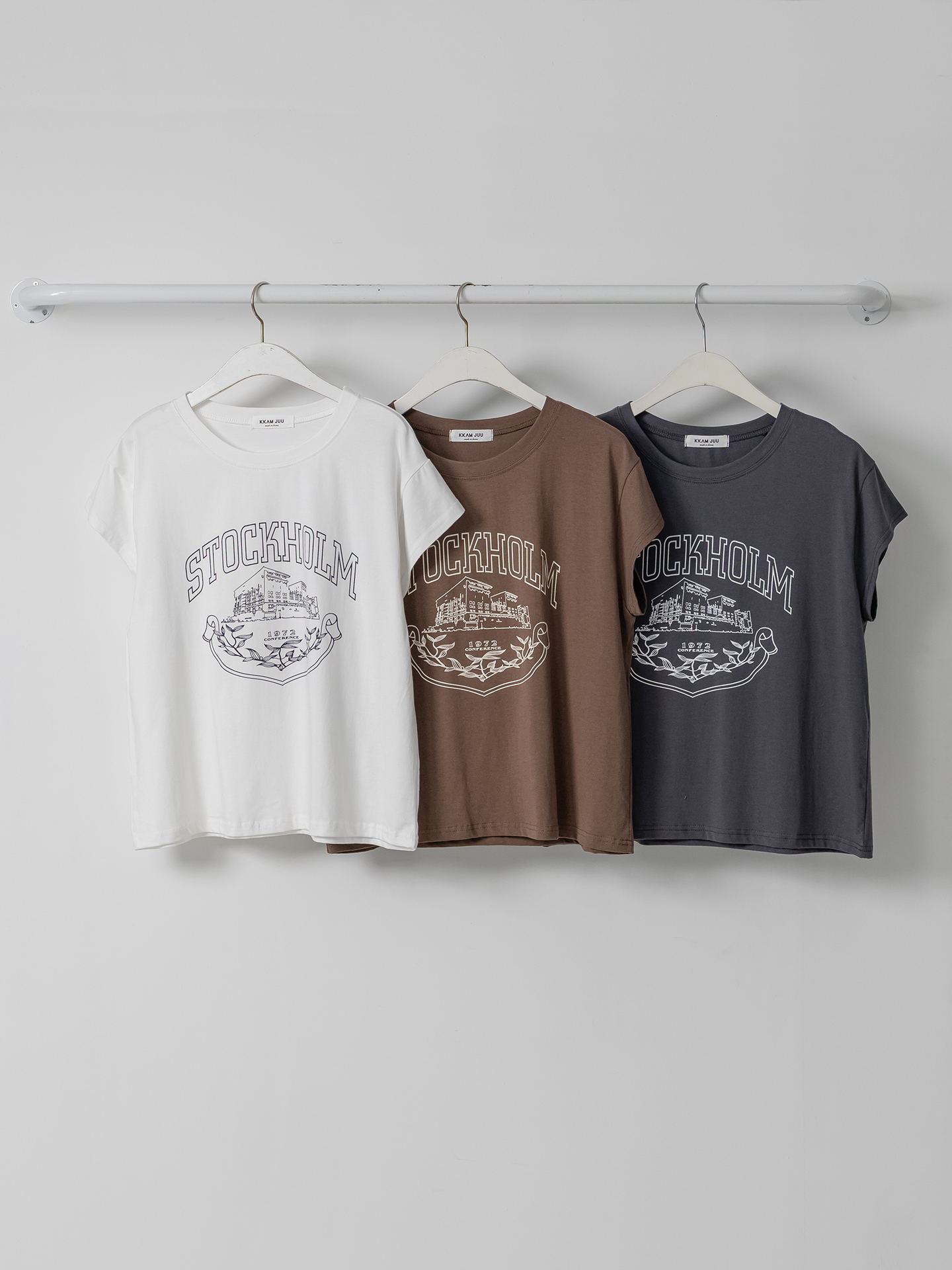 ラウンドネックキャップスリーブ半袖プリントTシャツ | 詳細画像35
