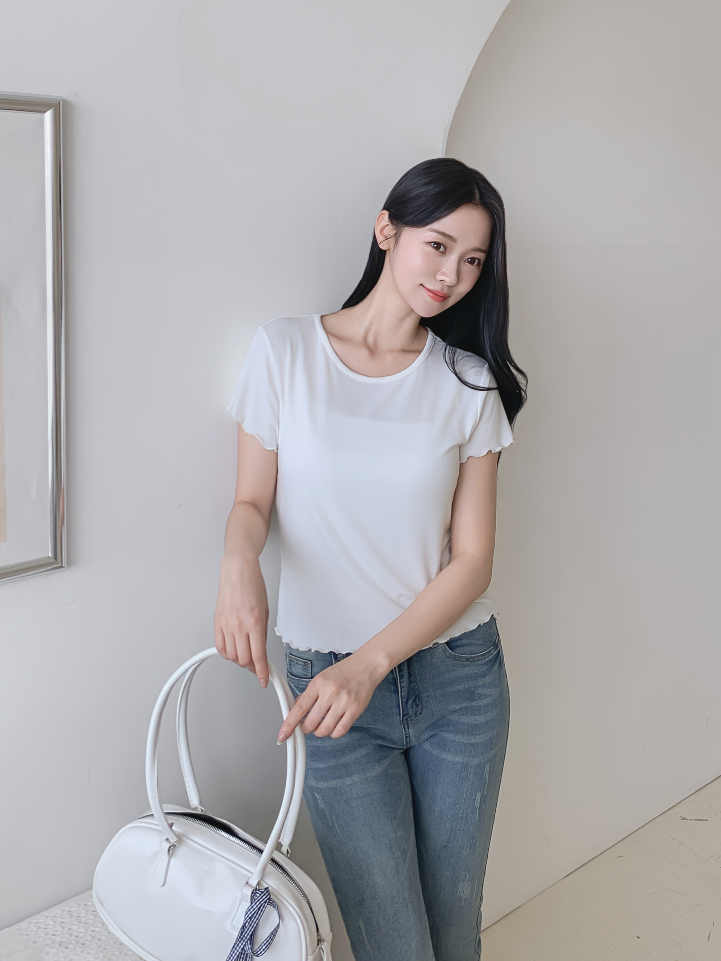 ラウンドネックメロウ半袖無地Tシャツ | 詳細画像38