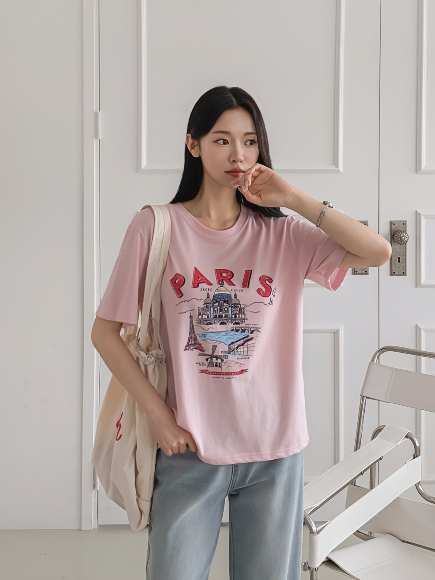 ラウンドネックルーズ半袖プリントTシャツ | 詳細画像3