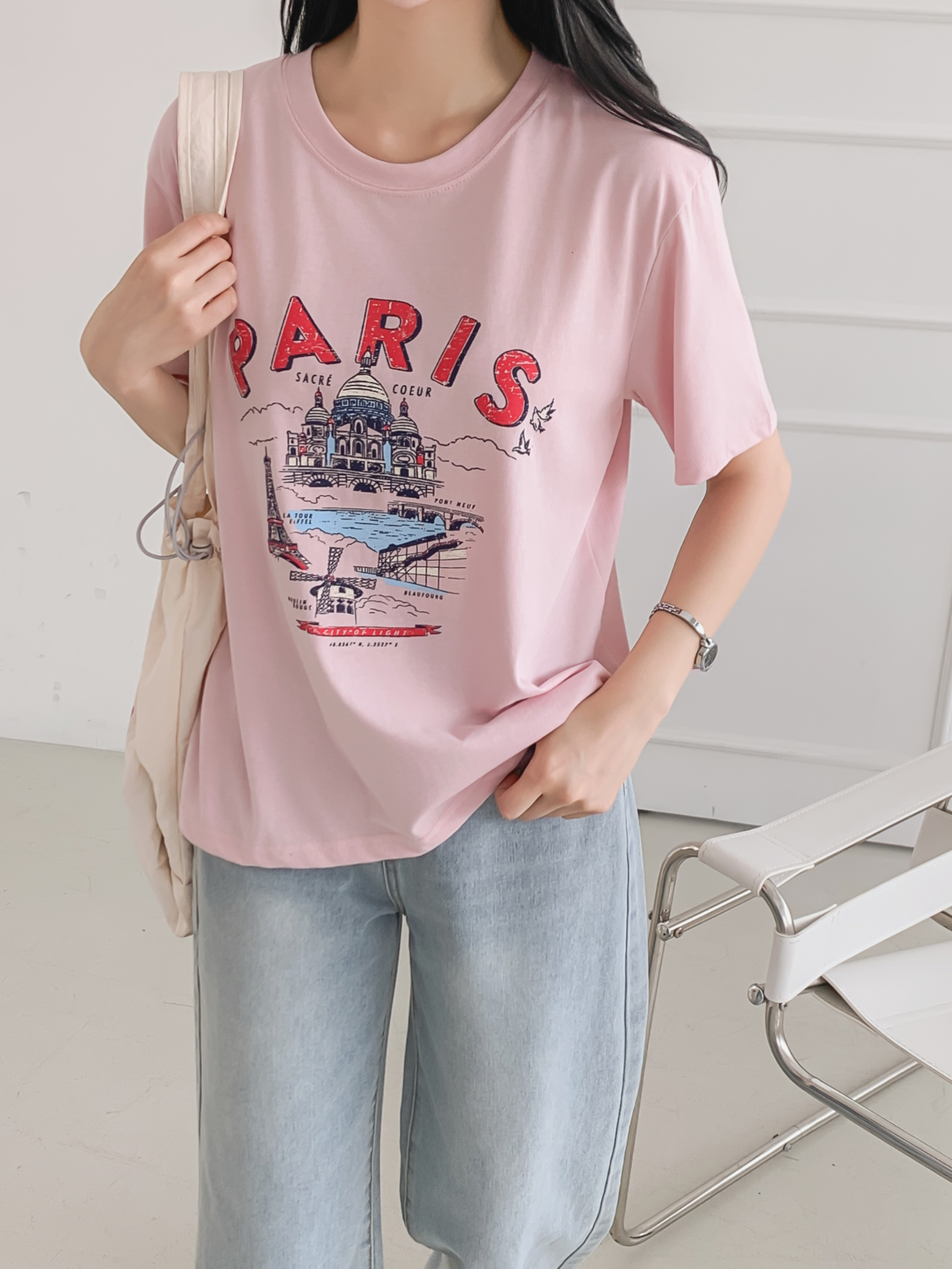 ラウンドネックルーズ半袖プリントTシャツ | 詳細画像4