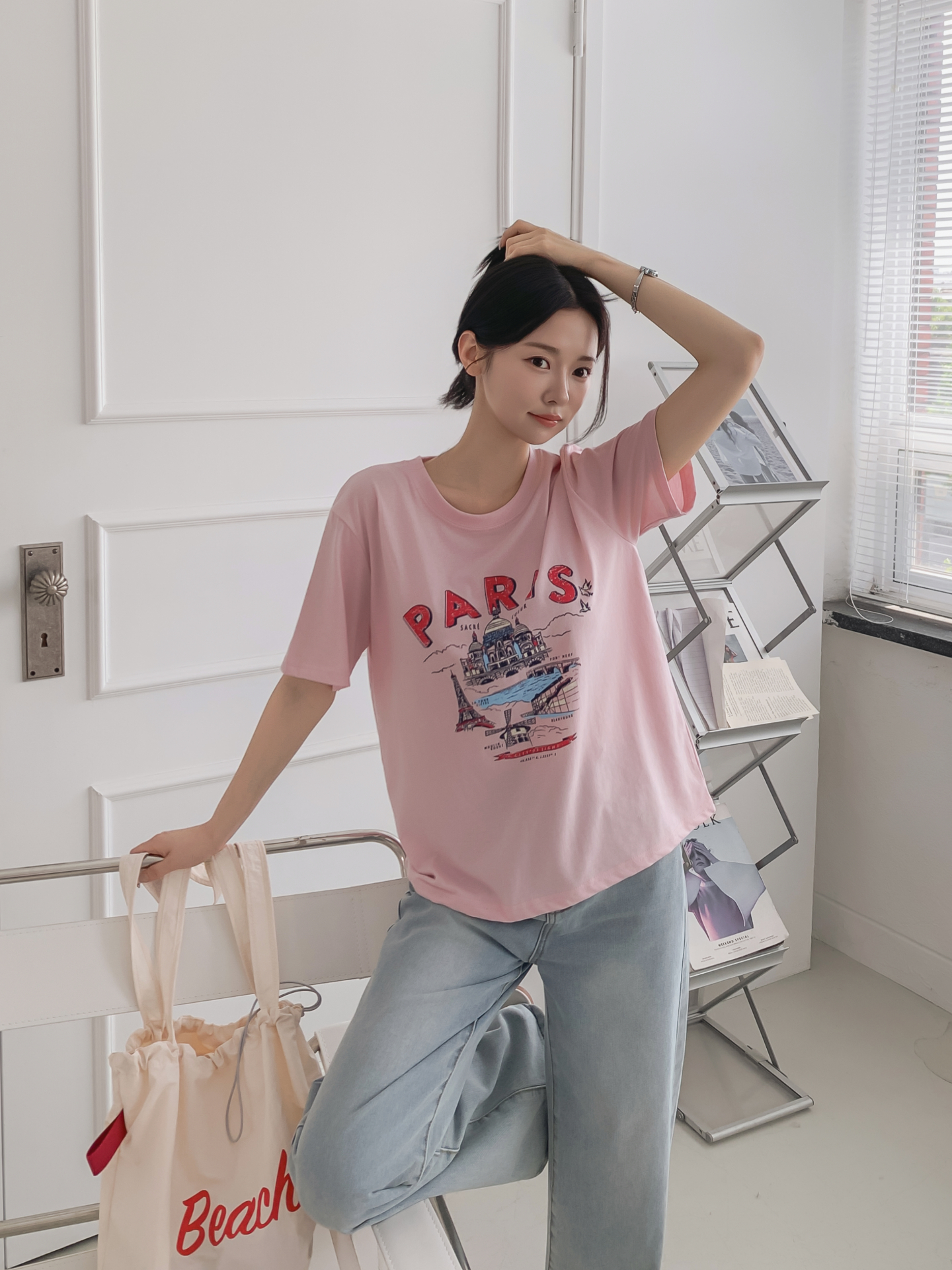 ラウンドネックルーズ半袖プリントTシャツ | 詳細画像11