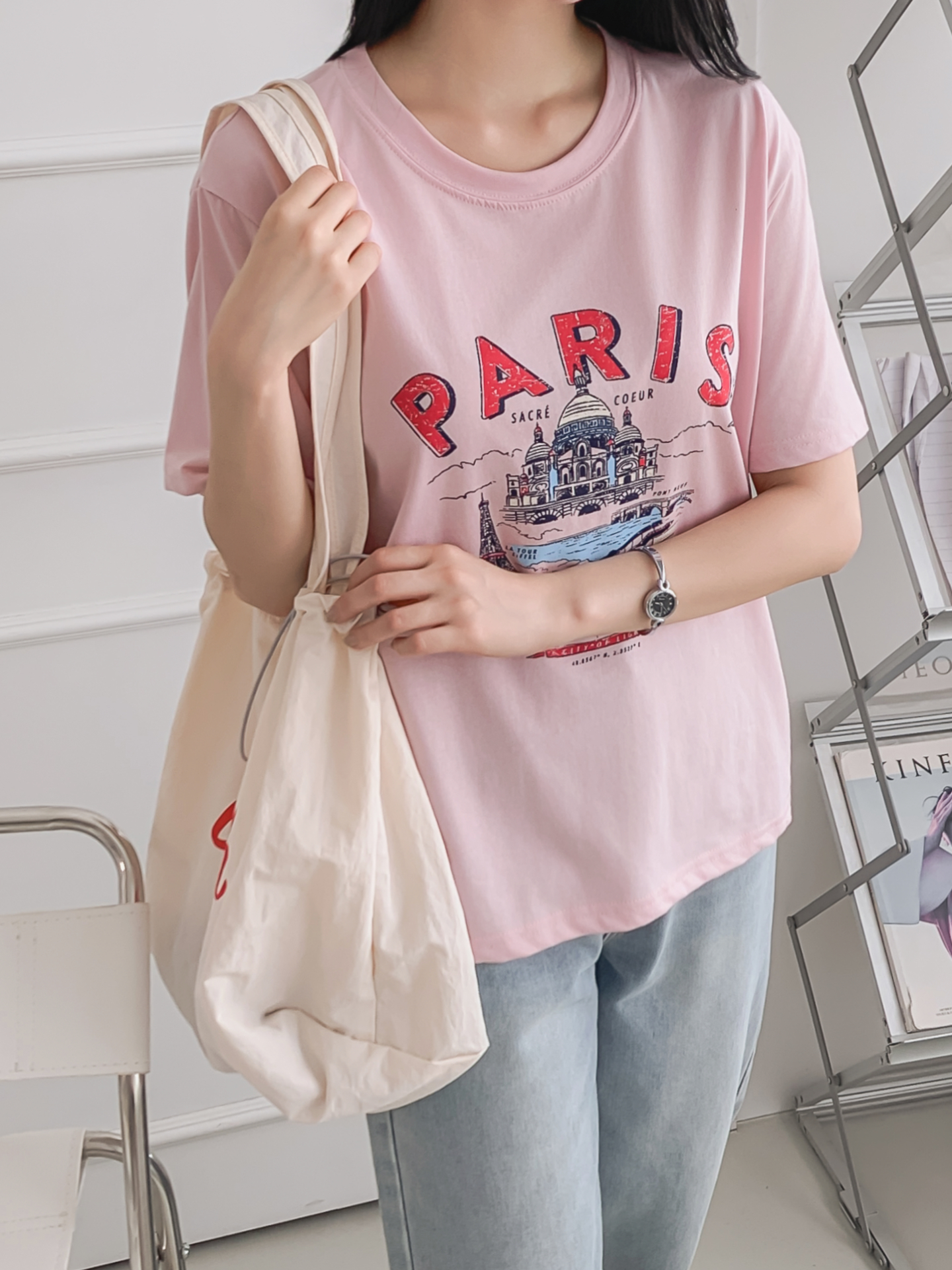 ラウンドネックルーズ半袖プリントTシャツ | 詳細画像13
