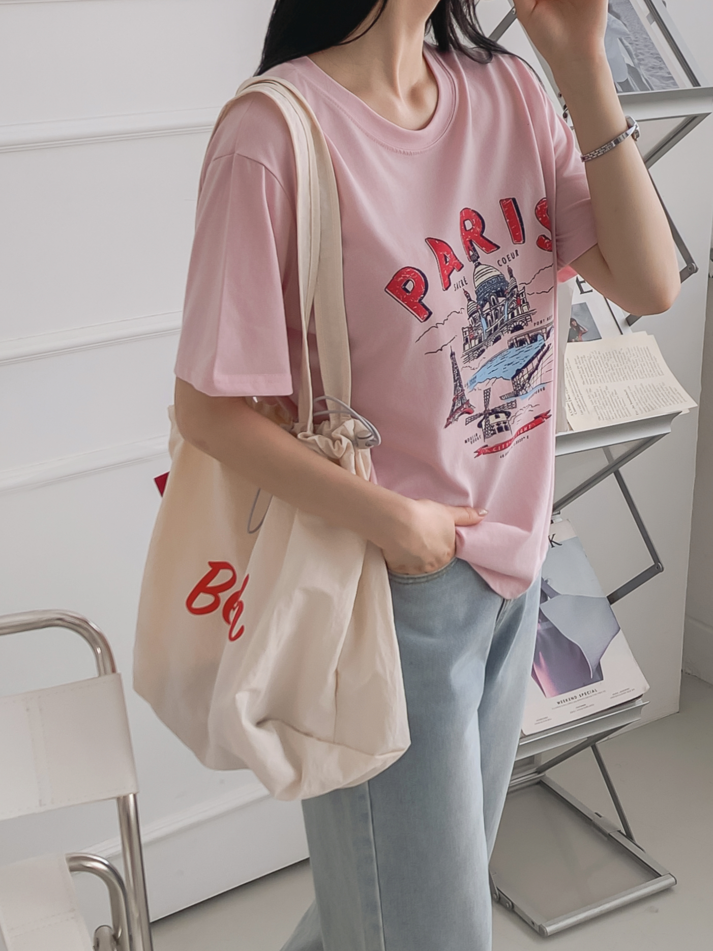 ラウンドネックルーズ半袖プリントTシャツ | 詳細画像14