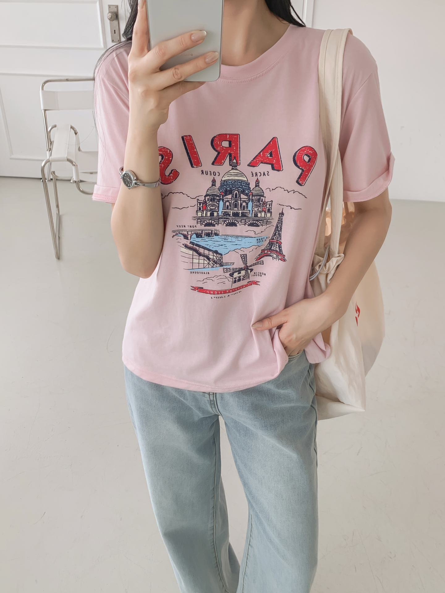 ラウンドネックルーズ半袖プリントTシャツ | 詳細画像17