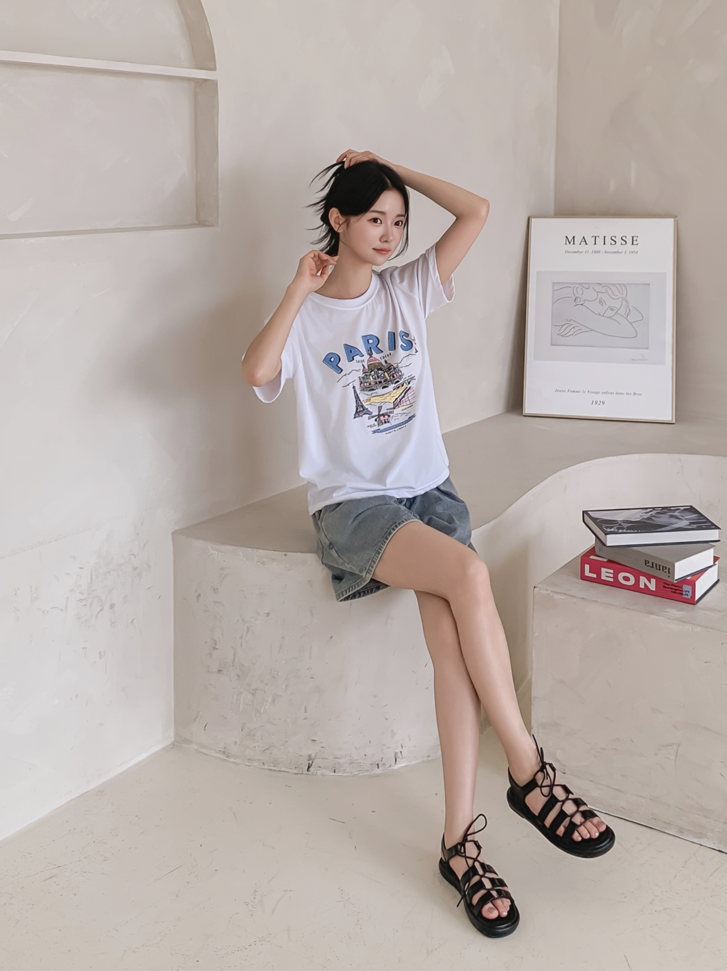 ラウンドネックルーズ半袖プリントTシャツ | 詳細画像31