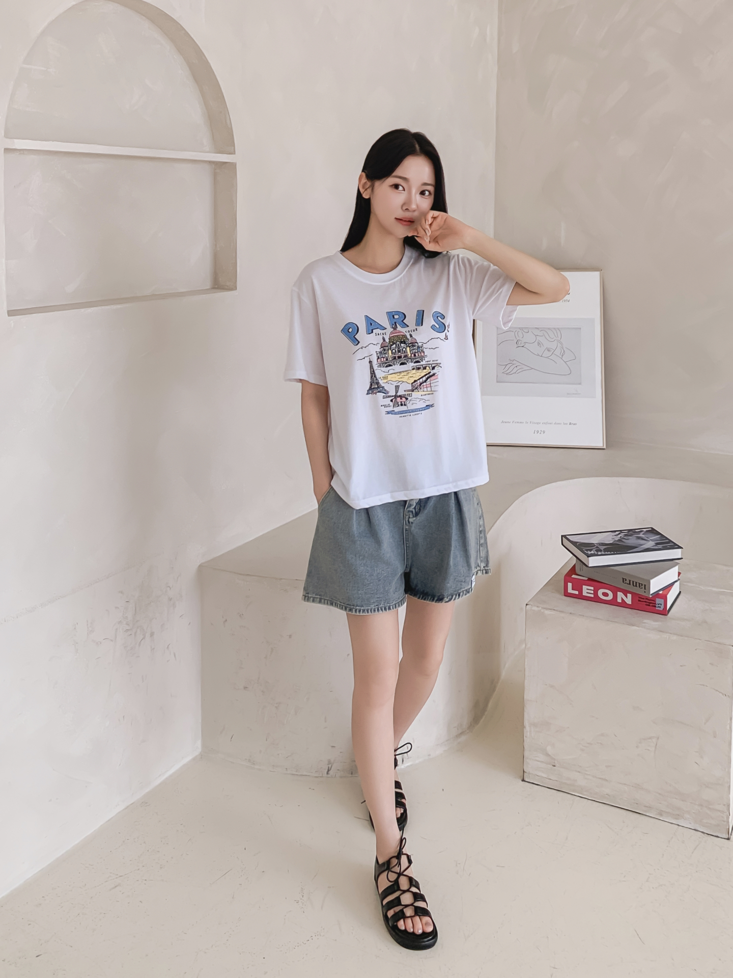ラウンドネックルーズ半袖プリントTシャツ | 詳細画像32
