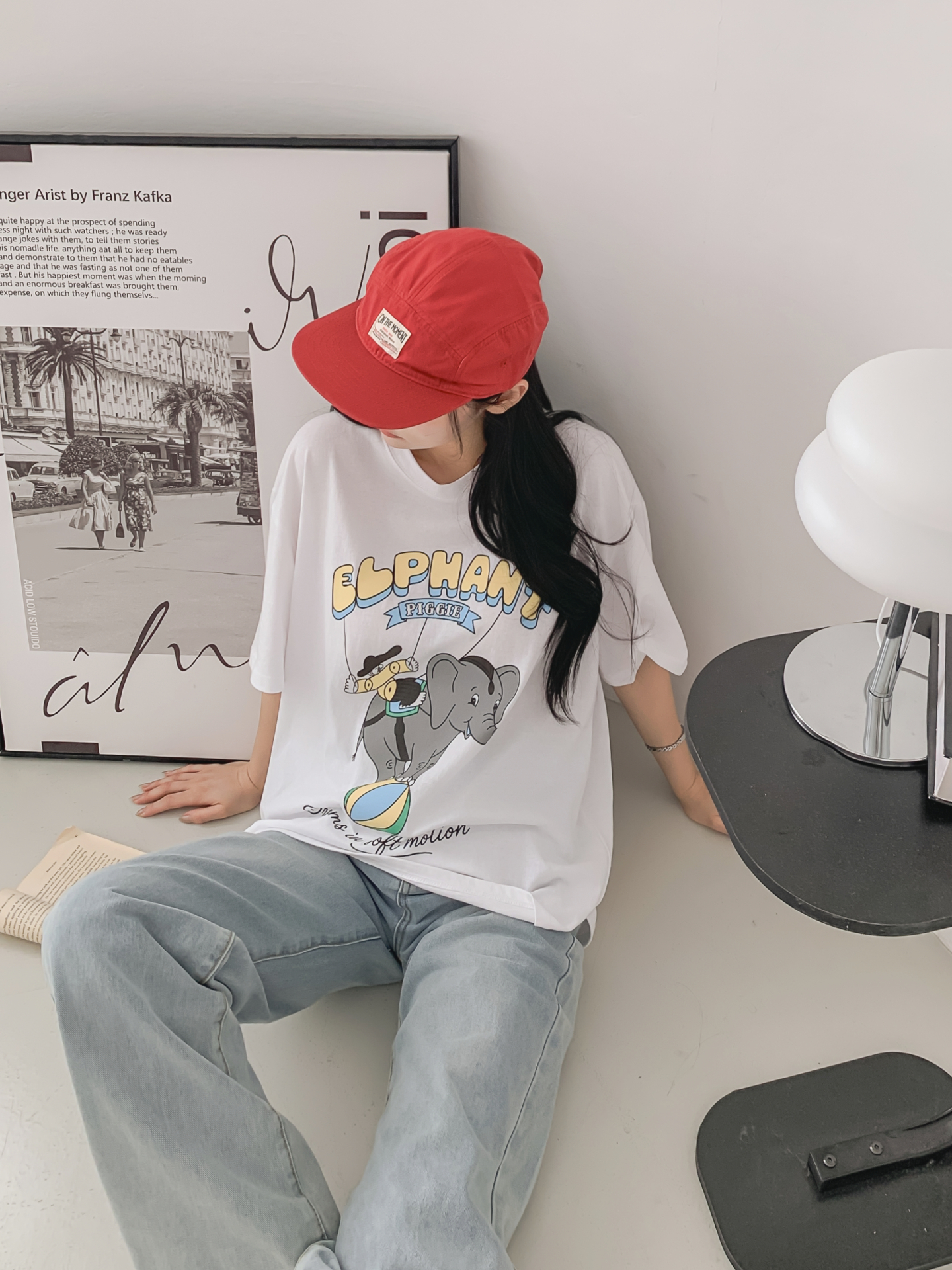 コットンラウンドネックオーバーサイズ半袖プリントTシャツ | 詳細画像19