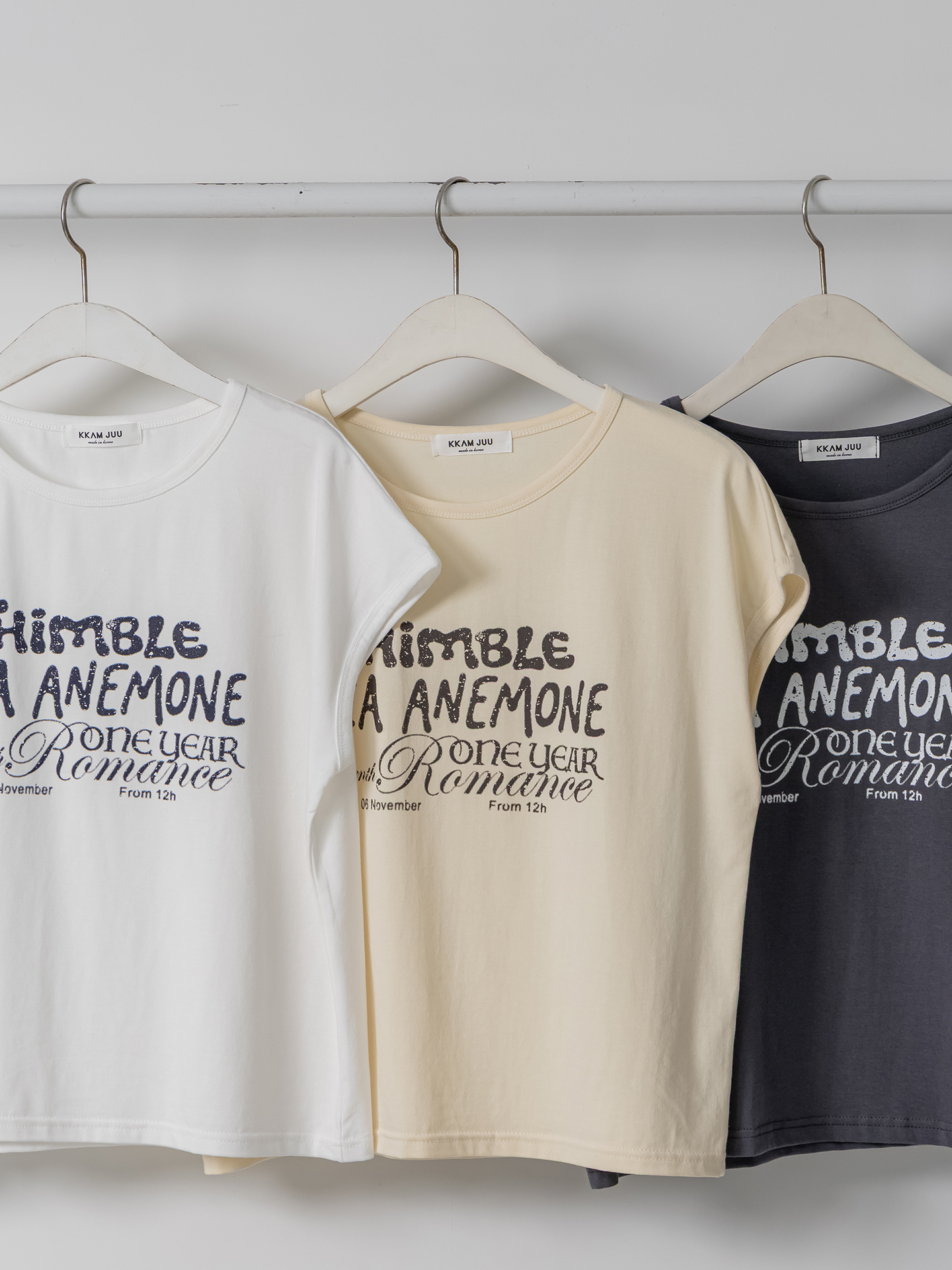 ラウンドネックフレンチスリーブ半袖レタリングTシャツ | 詳細画像38
