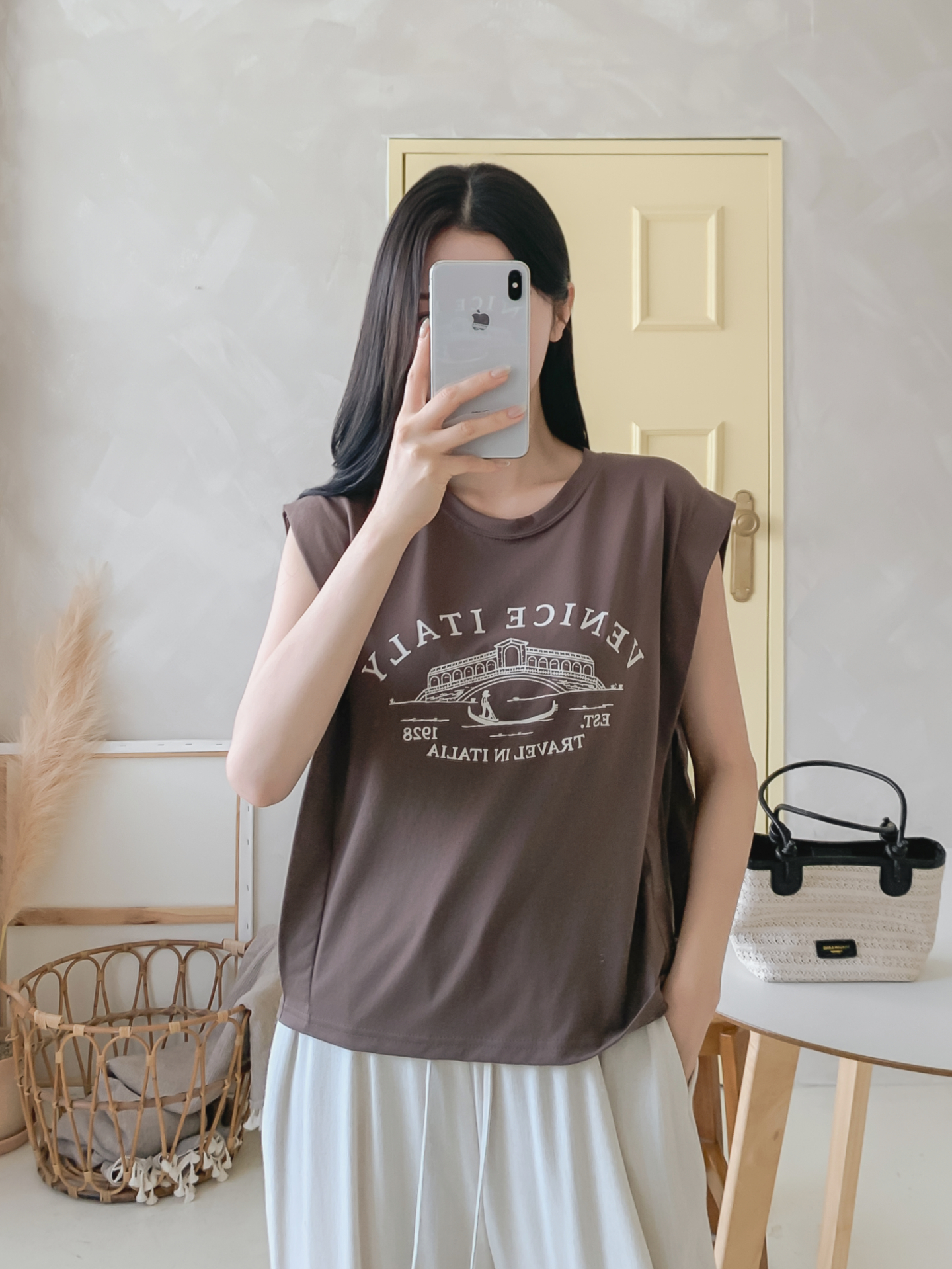 ラウンドネックフレンチスリーブルーズレタリングノースリーブ | 詳細画像34